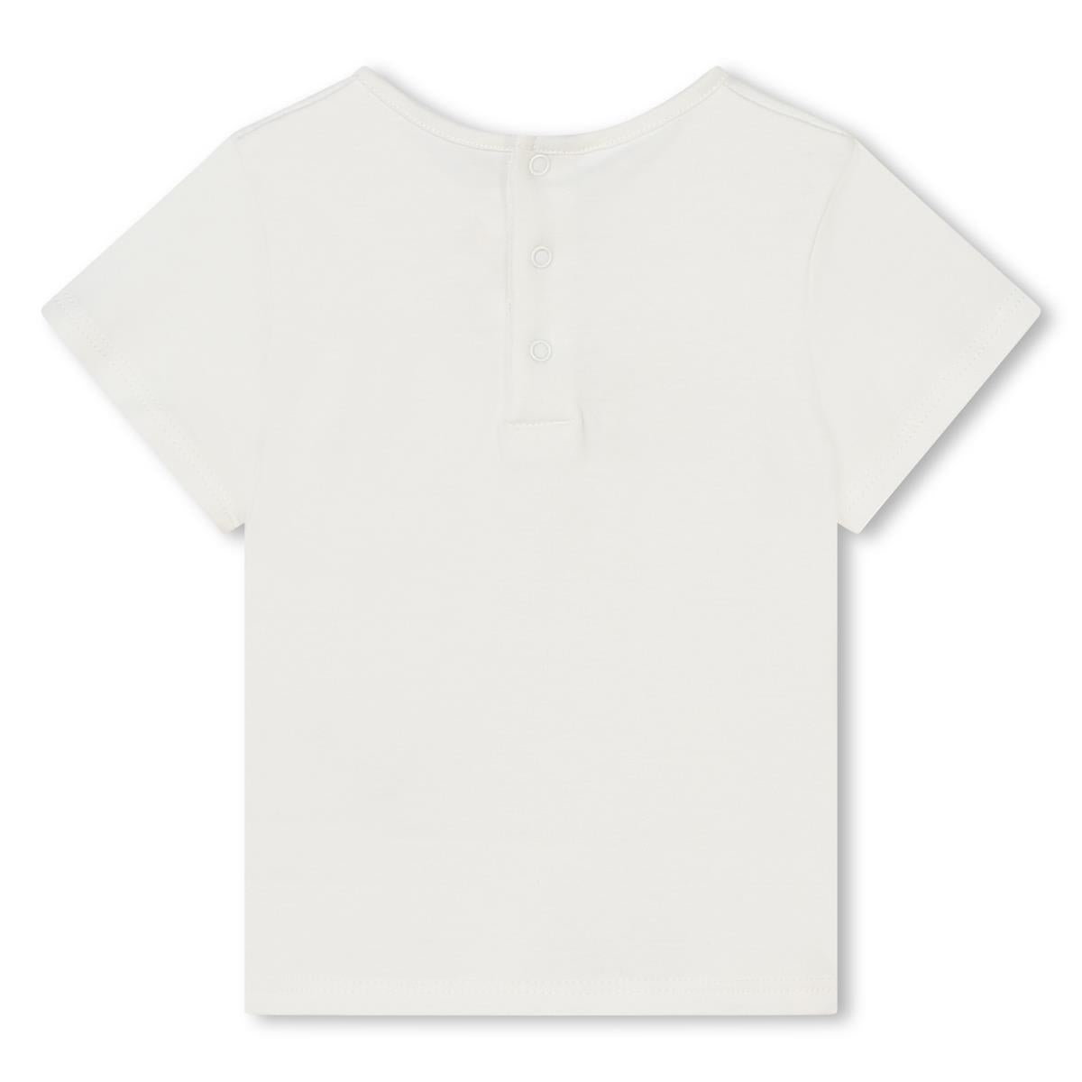 Baby Girls White Logo Cotton T-Shirt