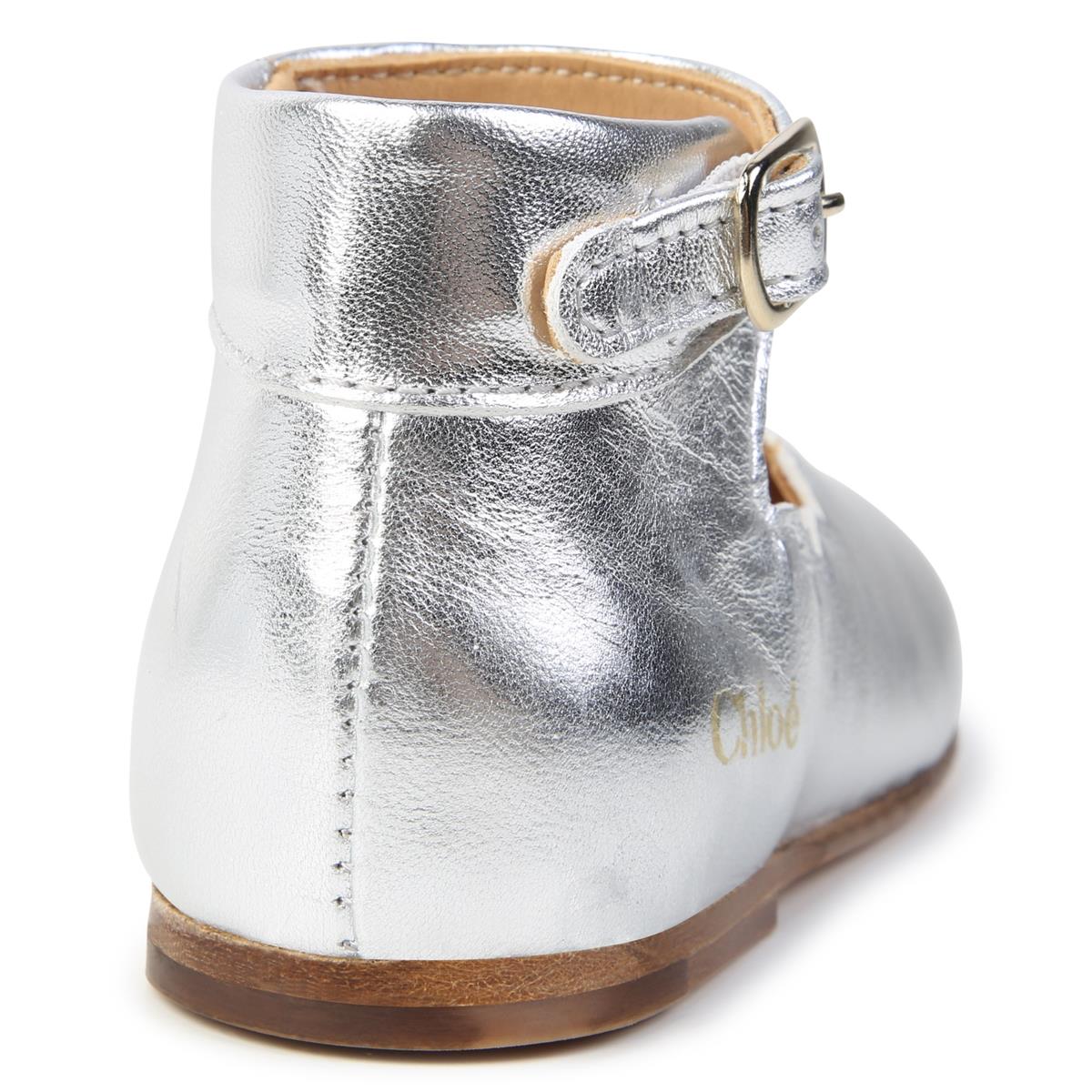 Baby Girls Silver Flat Shoes