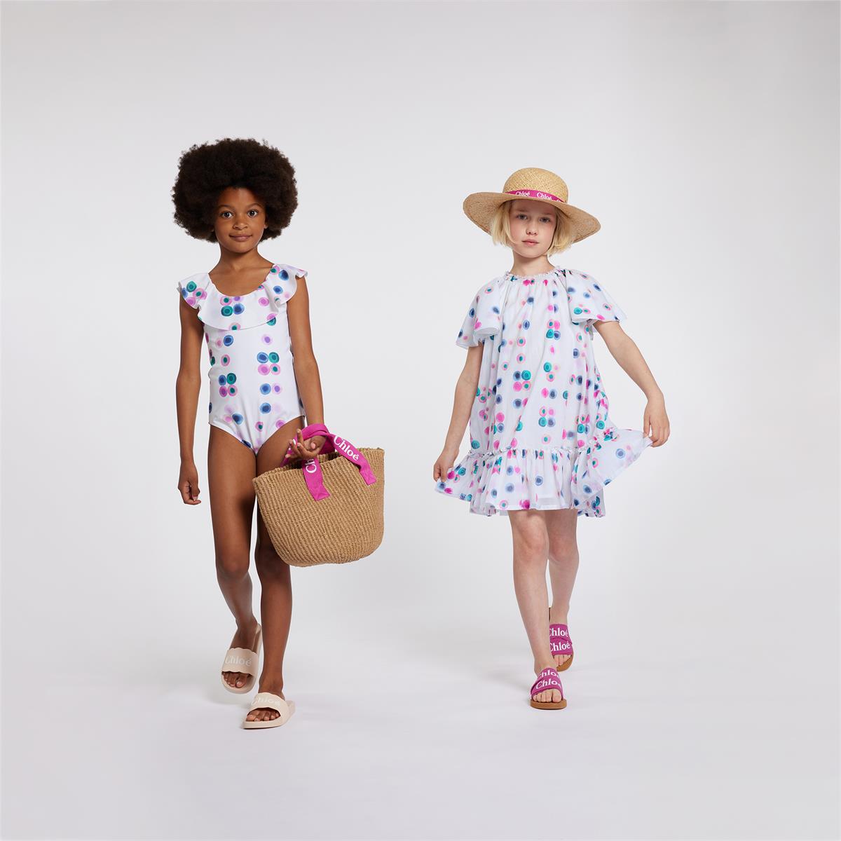 Girls White Cotton Dress