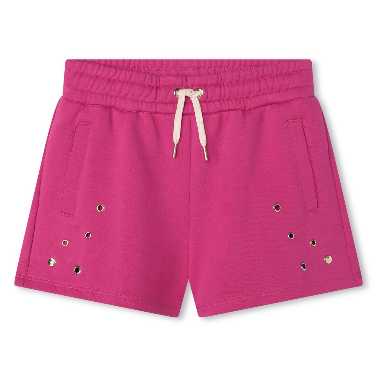 Girls Fuchsia Cotton Shorts