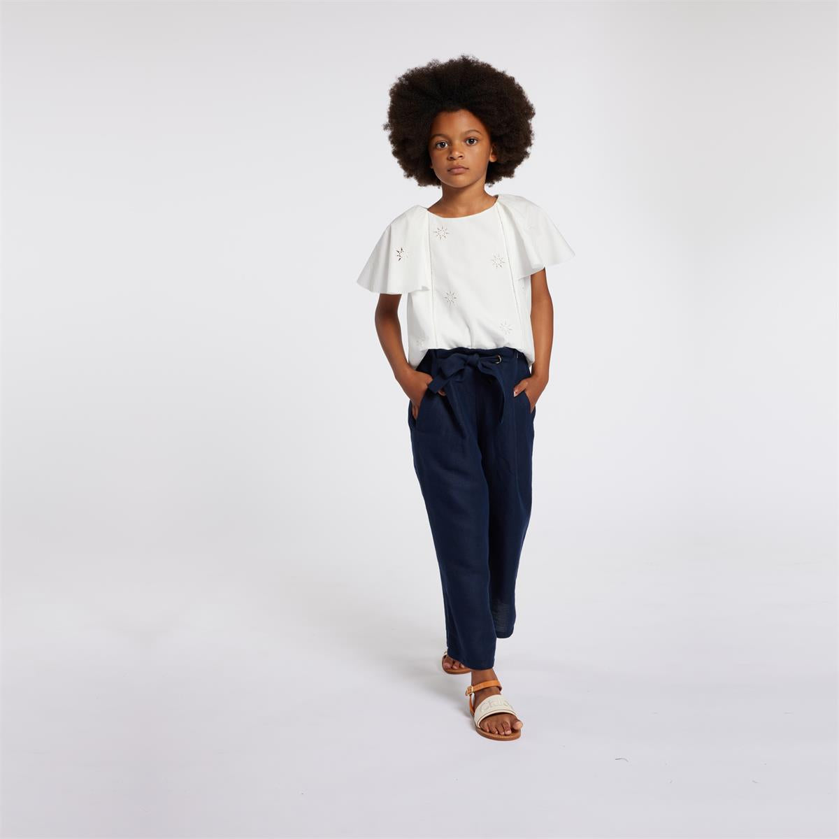 Girls White Cotton Top