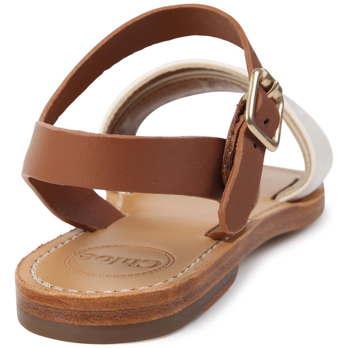 Girls White Logo Sandals
