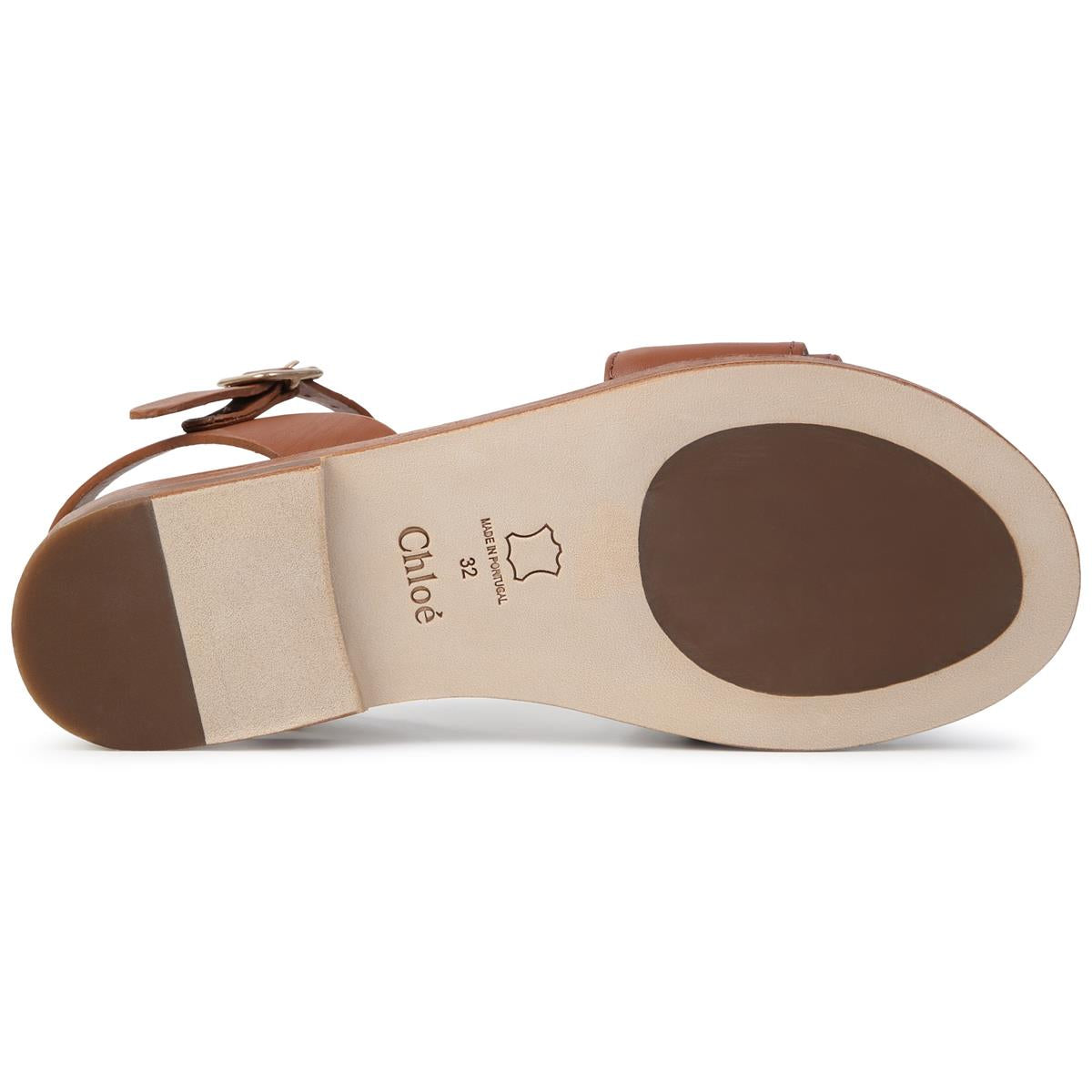 Girls Brown Logo Sandals