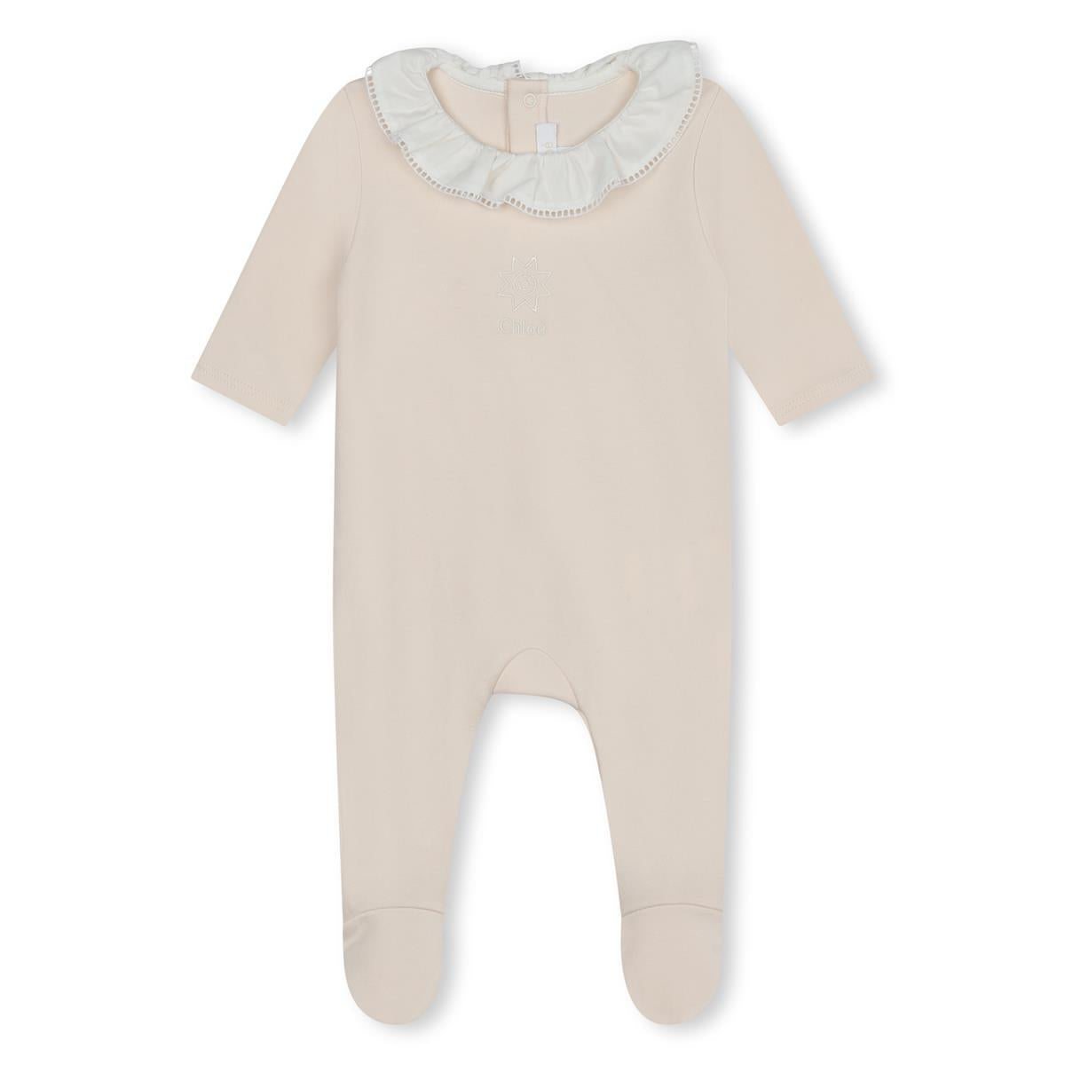 Baby Girls Light Pink Cotton Babysuit