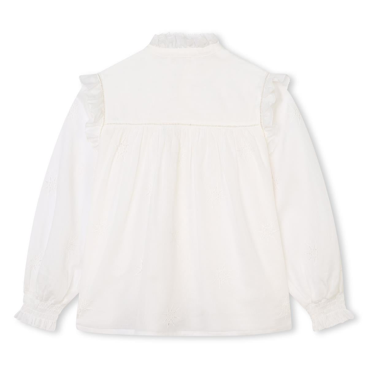 Girls White Cotton Shirt