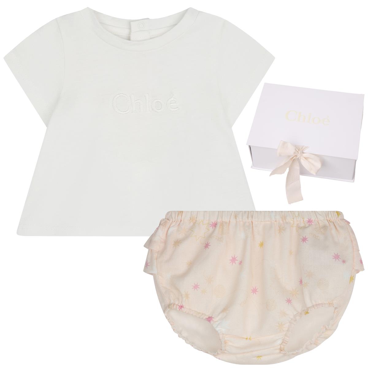 Baby Girls White Cotton Set