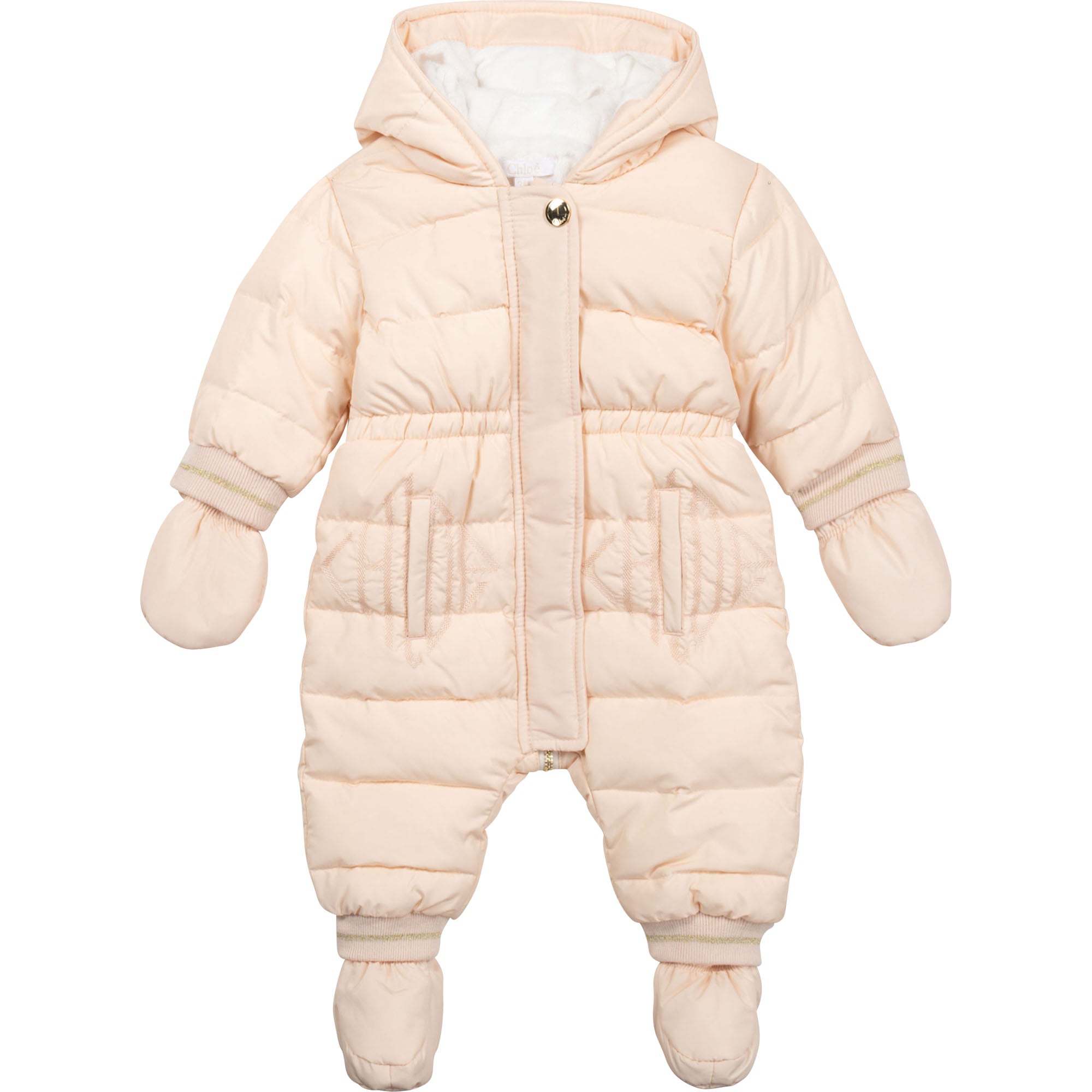 Baby Girls Pink Padded Babysuit