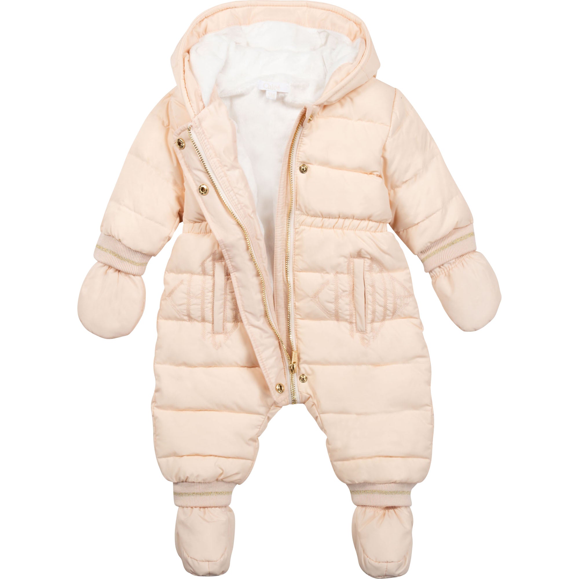 Baby Girls Pink Padded Babysuit