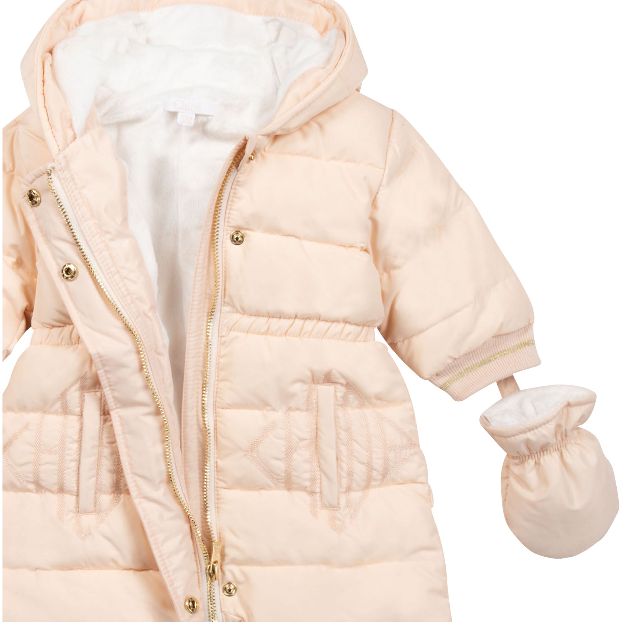 Baby Girls Pink Padded Babysuit
