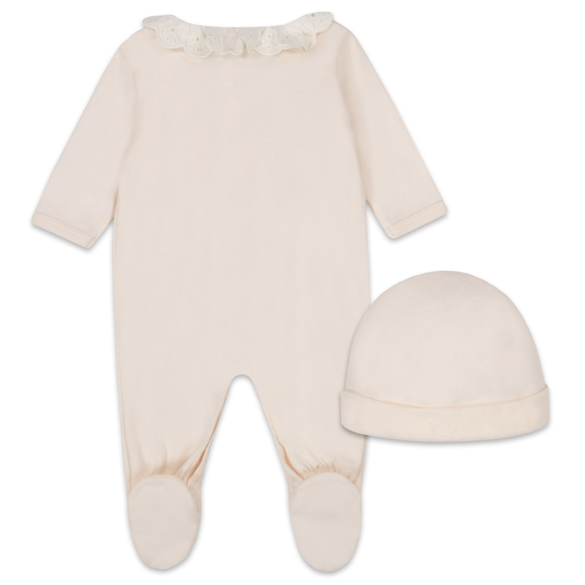 Baby Girls Ivory Cotton Babysuit Set