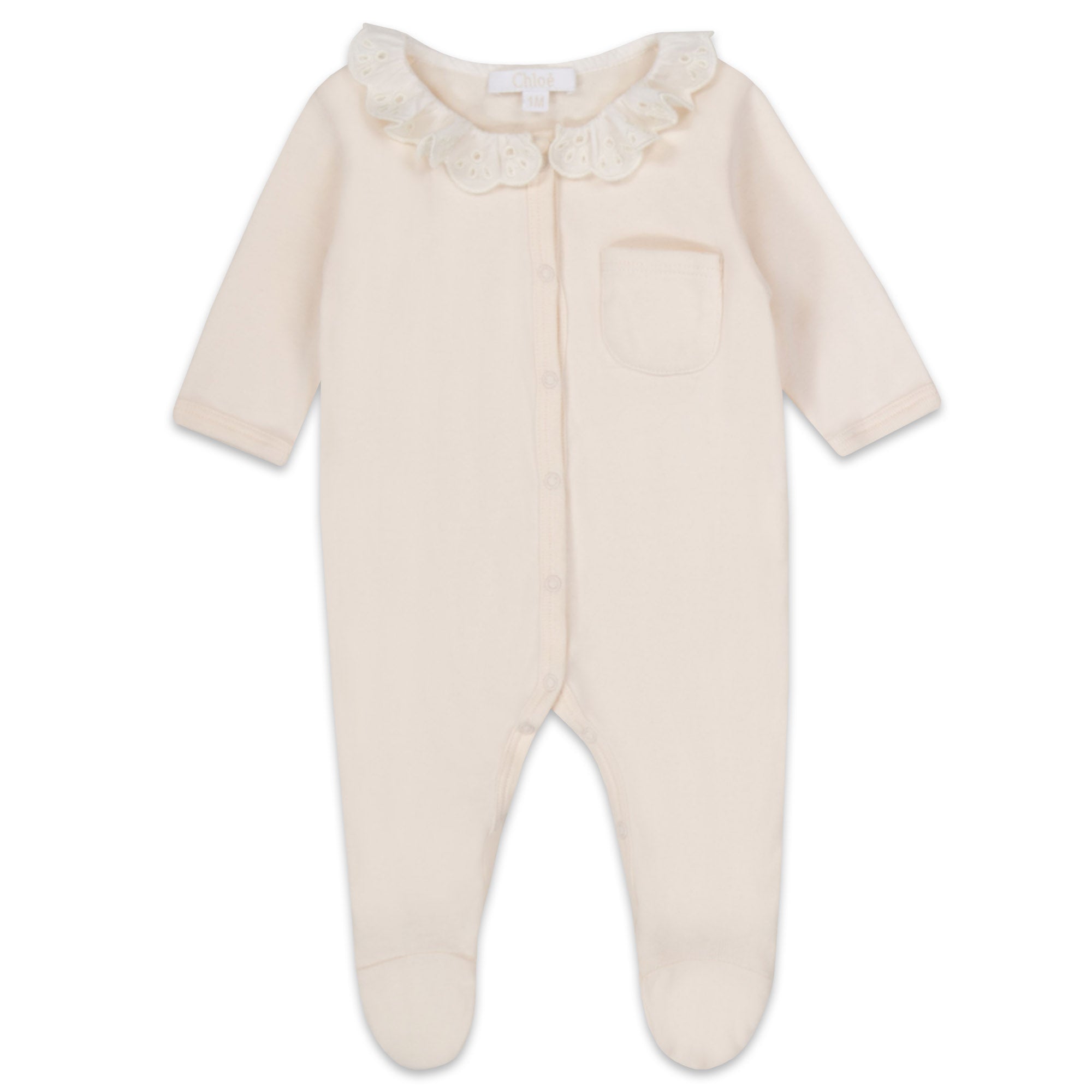 Baby Girls Ivory Cotton Babysuit Set