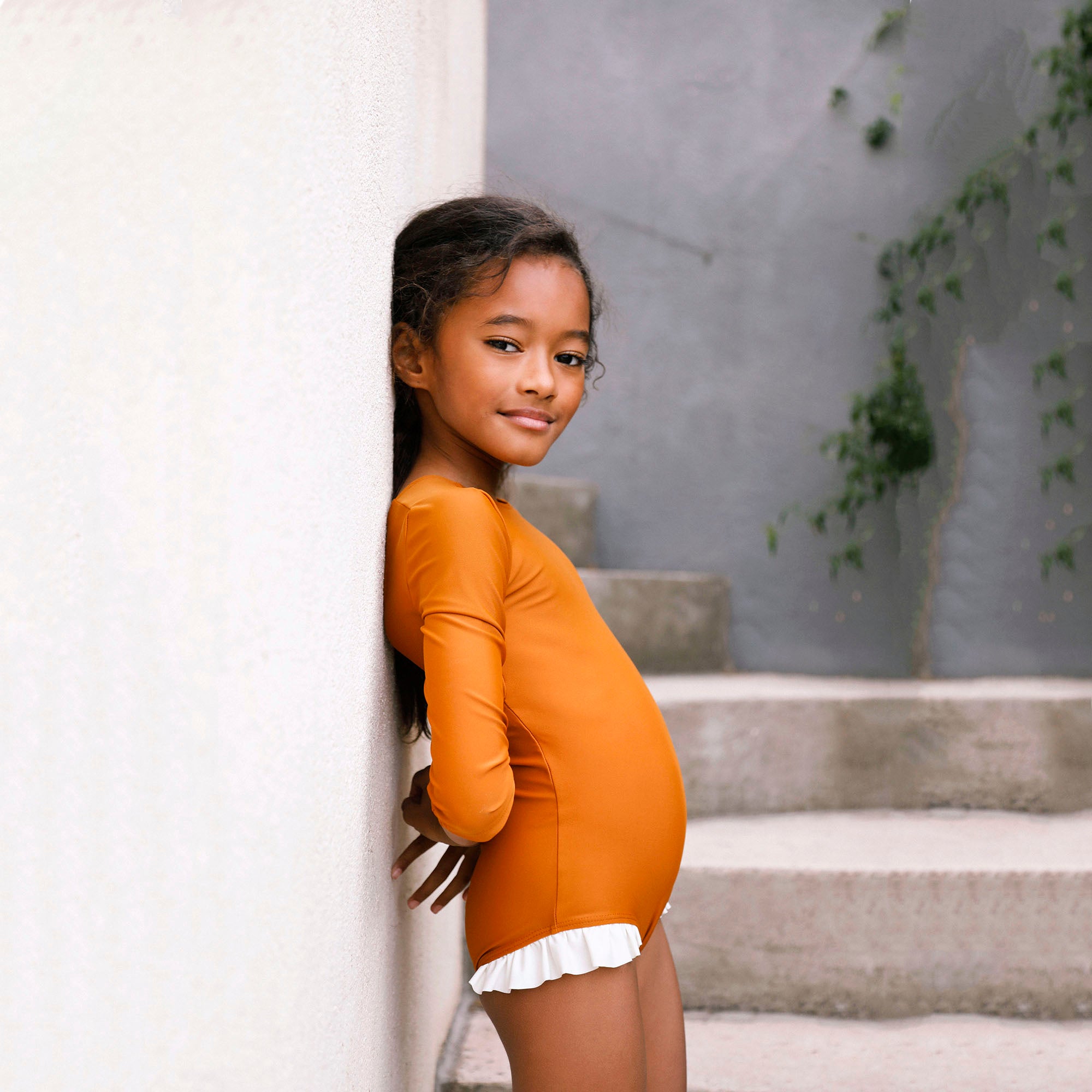 Girls Caramel UV Protective Swimsuit(UPF50+)