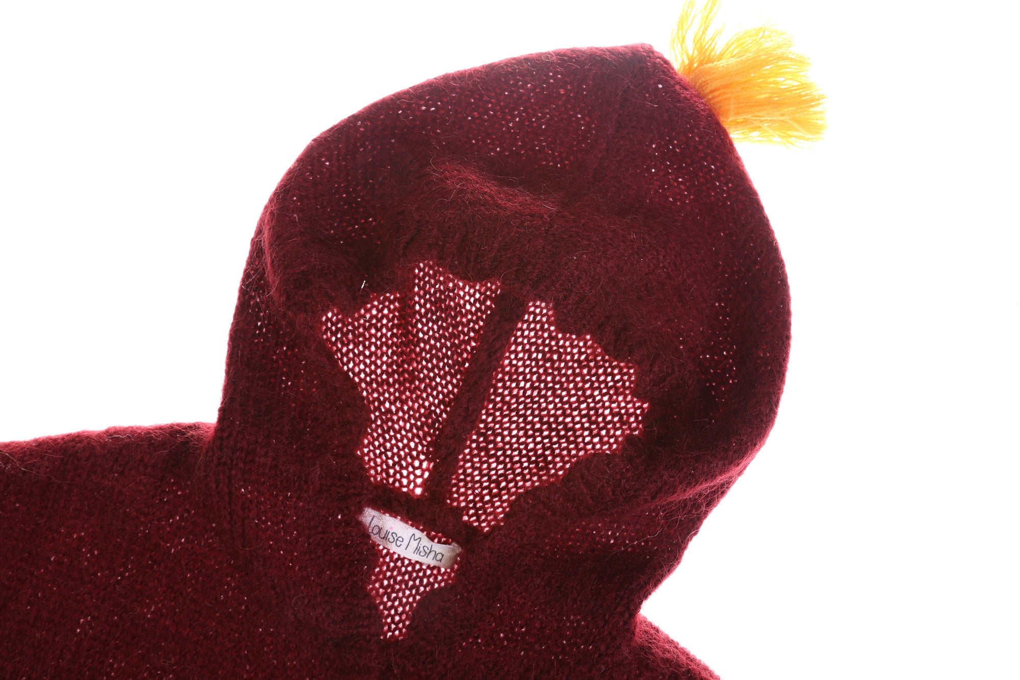 Girls Wine Red Mohair Hooded Shawls - CÉMAROSE | Children's Fashion Store - 4