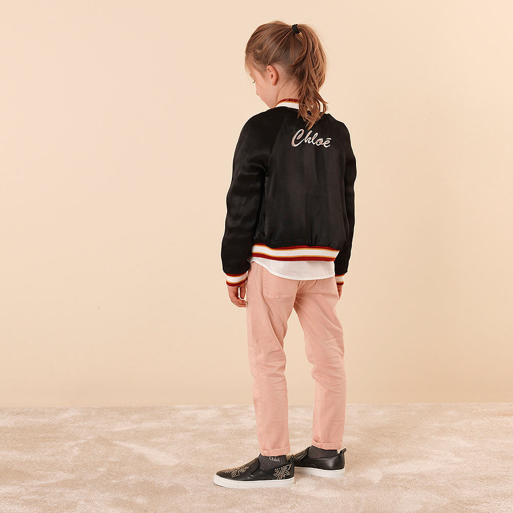Girls Pink & Black Reversible Jacket
