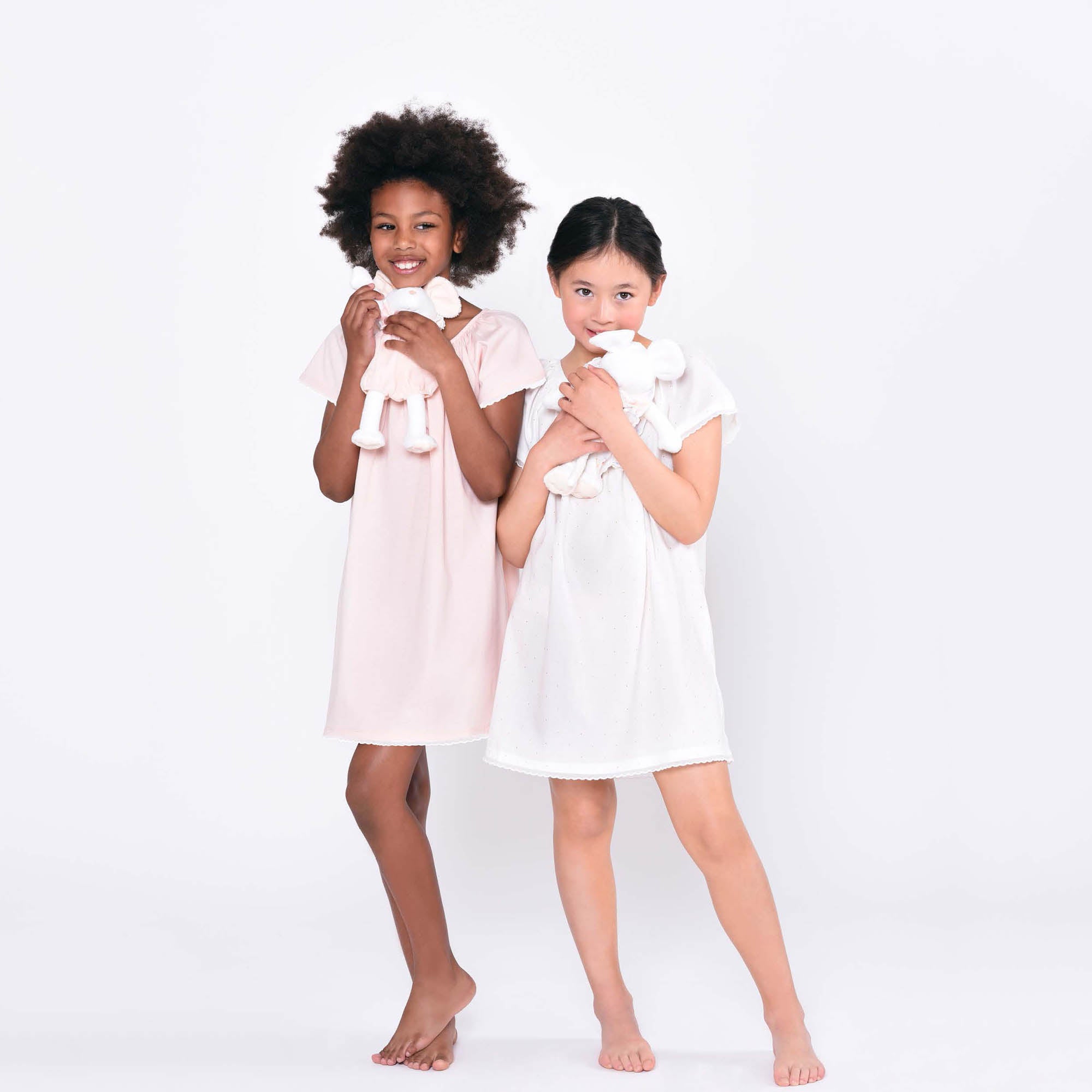 Girls Pink Cotton Nightwear Dress