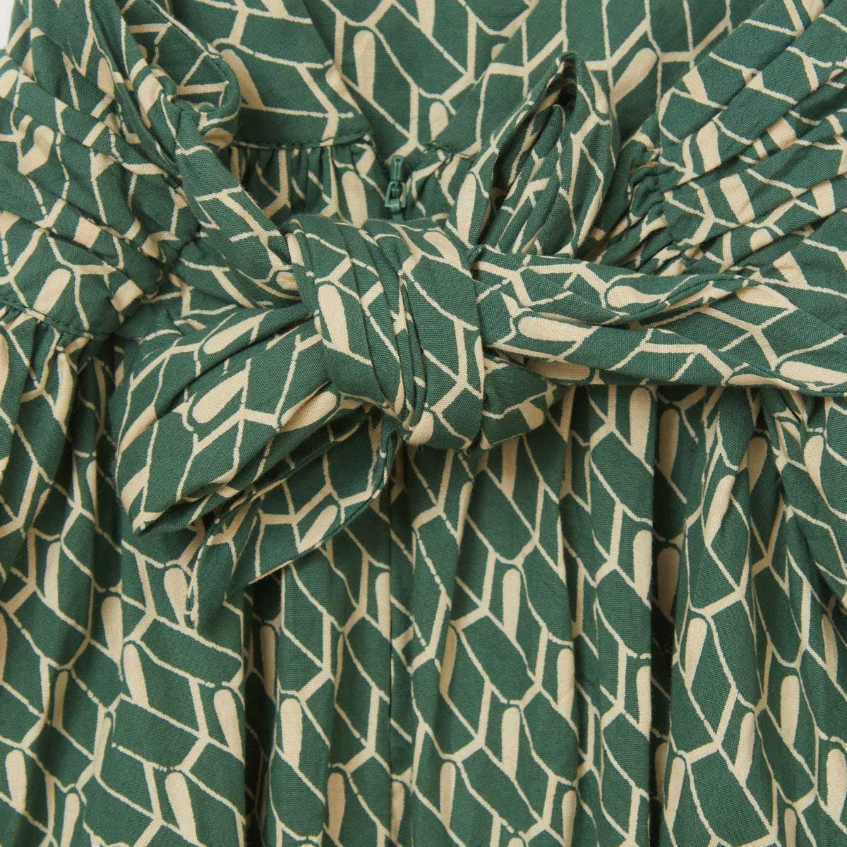 Girls Green Cotton Dress
