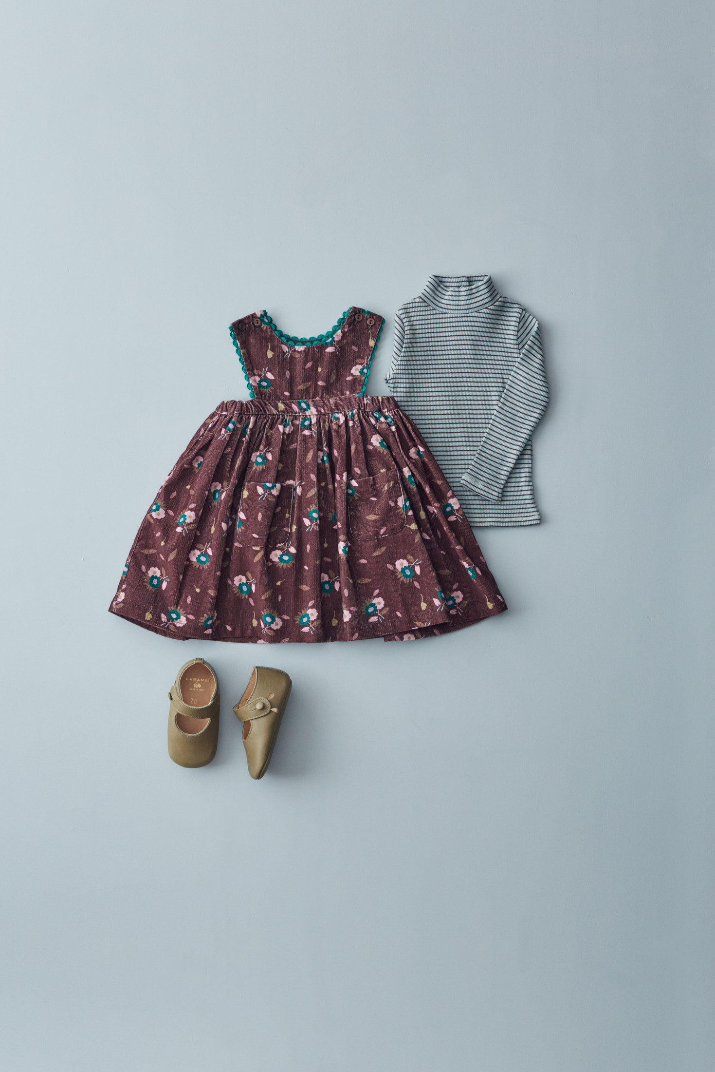 Baby Girls Brown Printed Cotton Dress