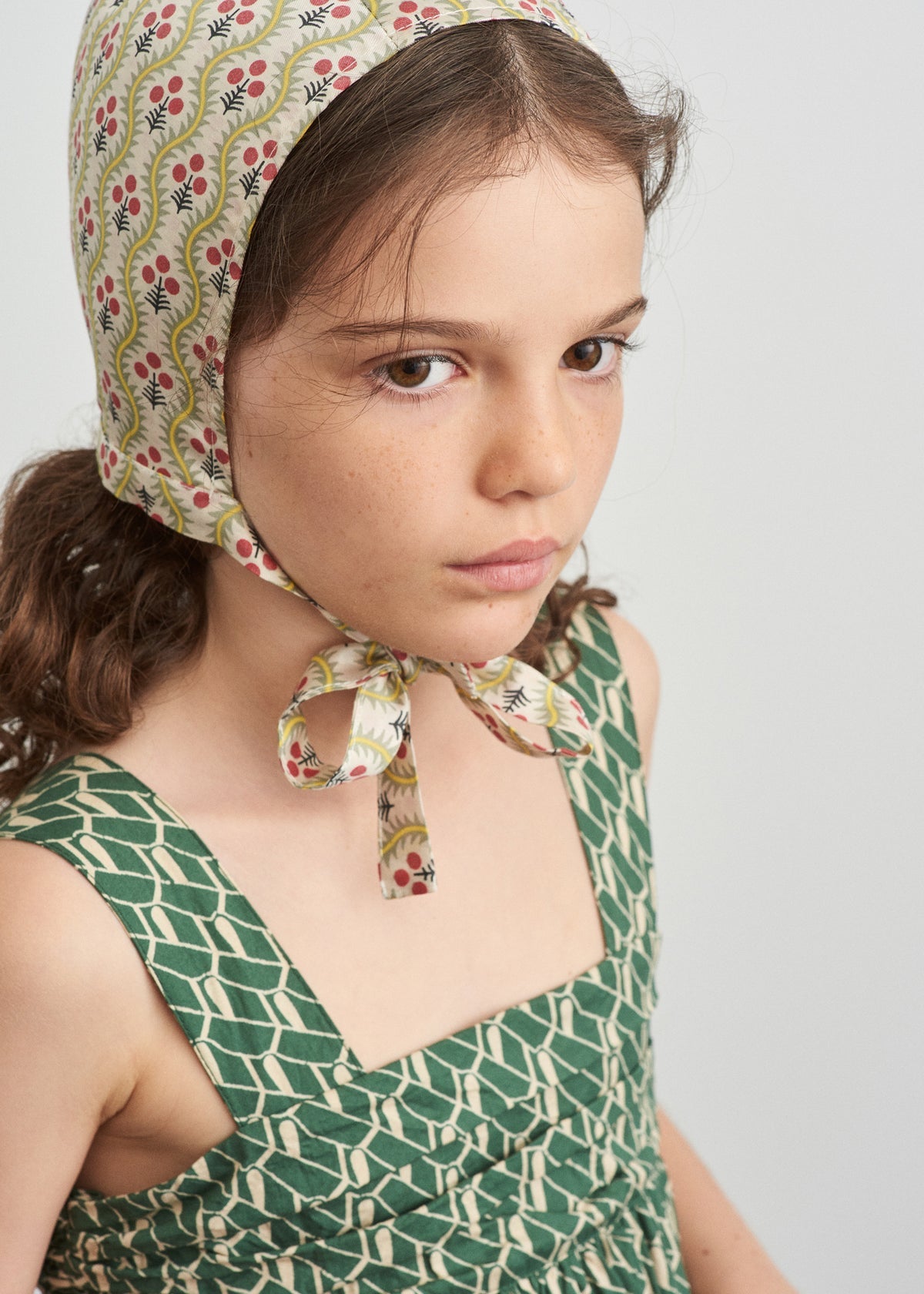 Girls Green Cotton Dress