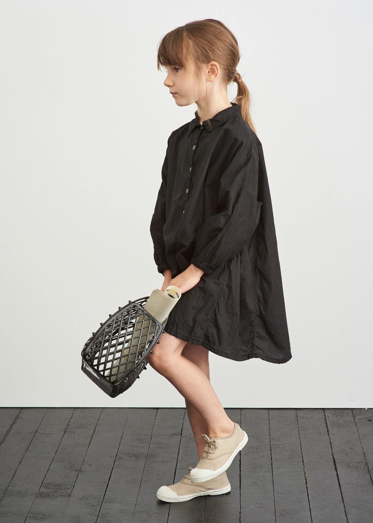Girls Black Cotton Dress