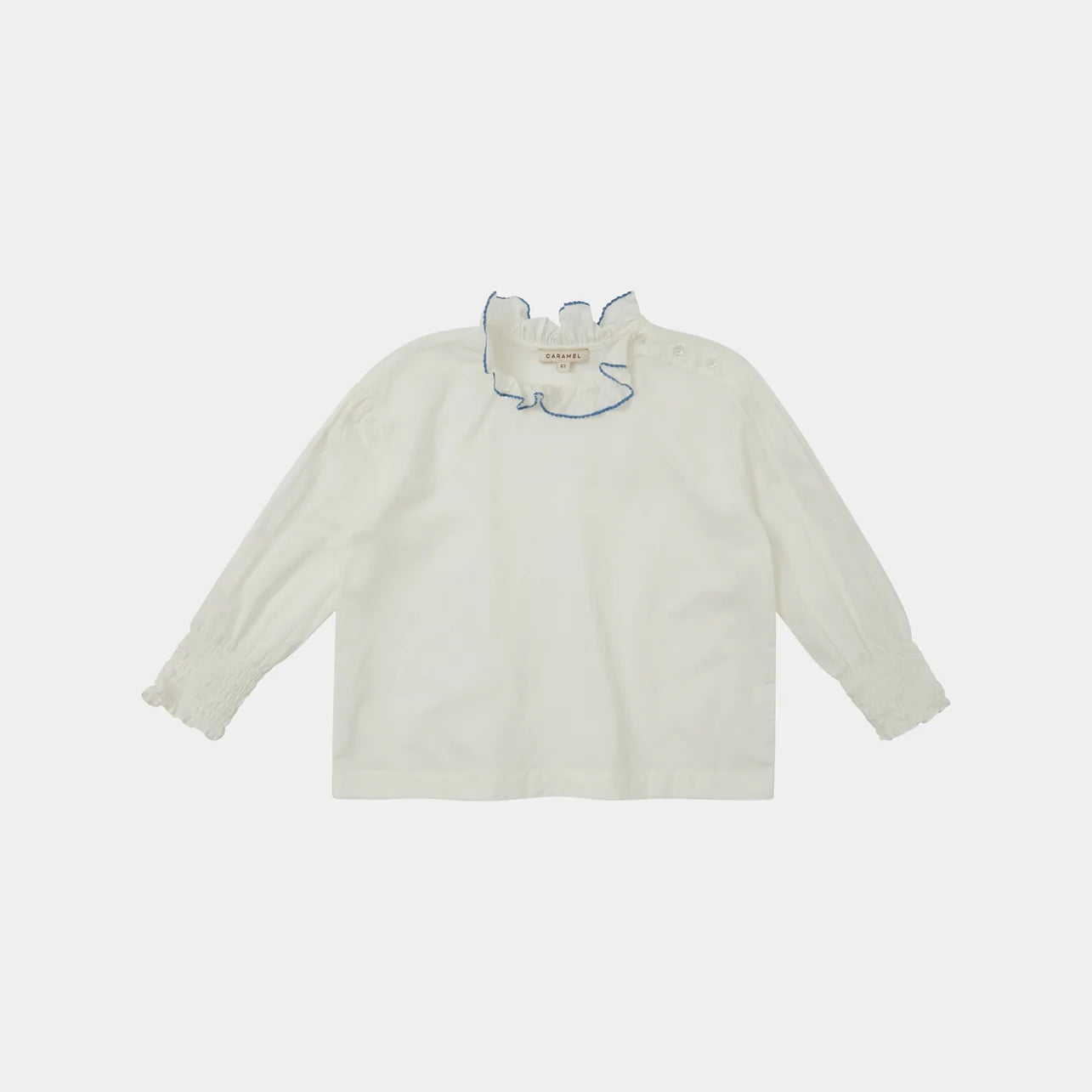 Girls White Ruffled Cotton Top