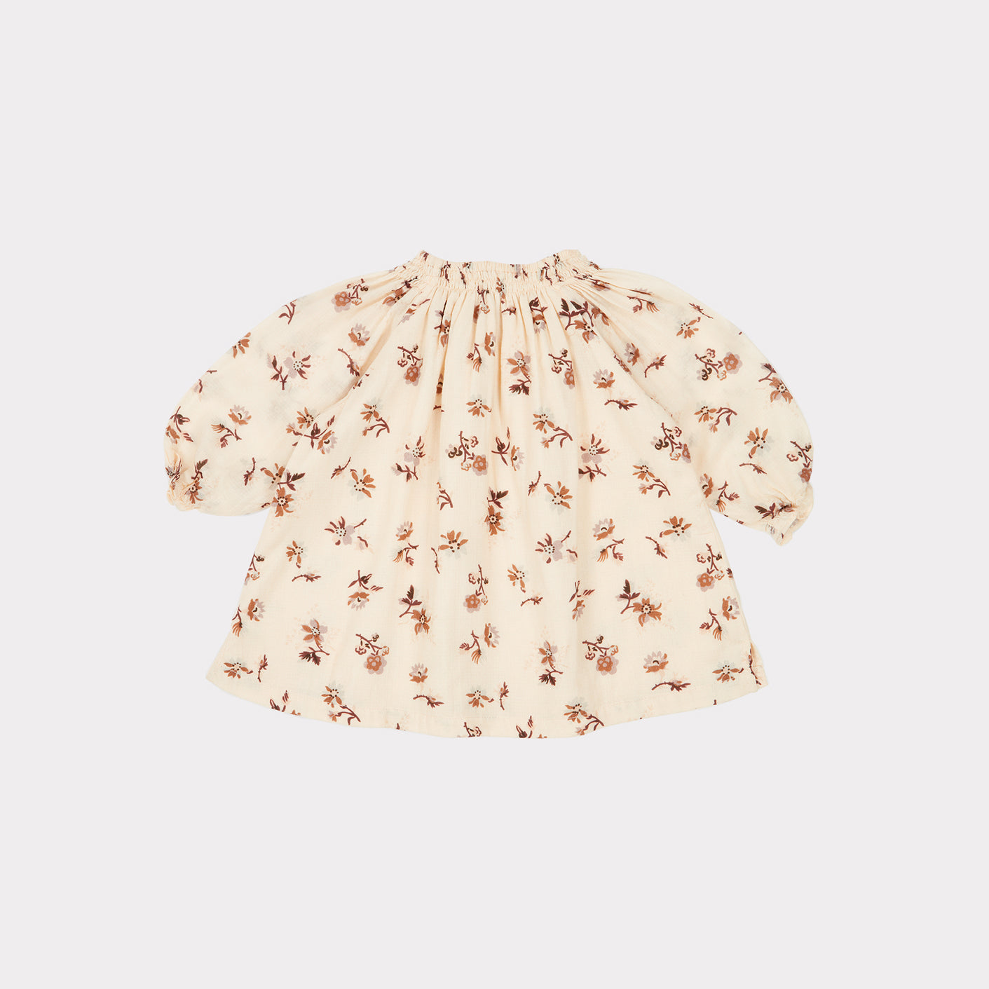 Baby Girls Beige Floral Cotton Dress