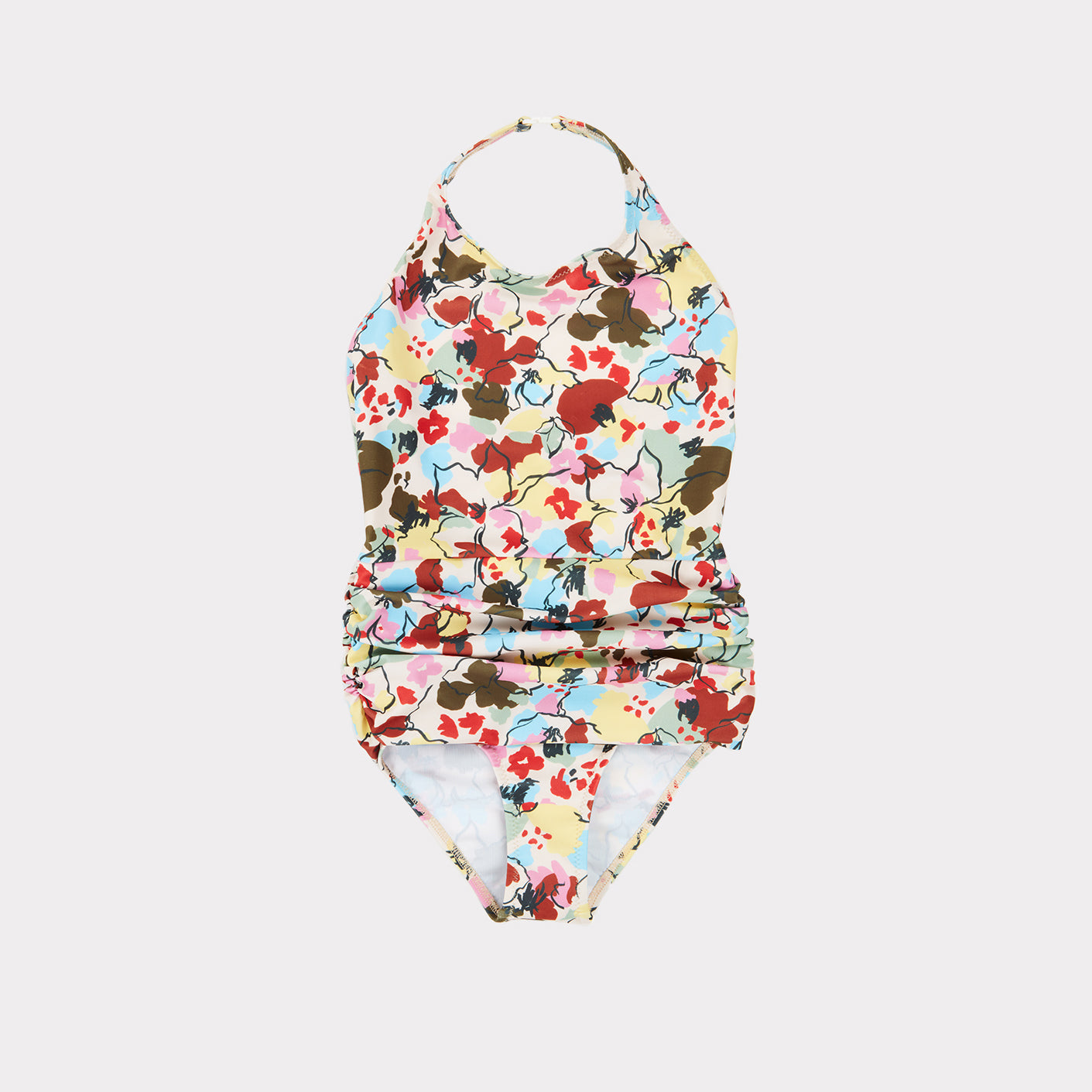 Girls Painted Flower Swimsuit