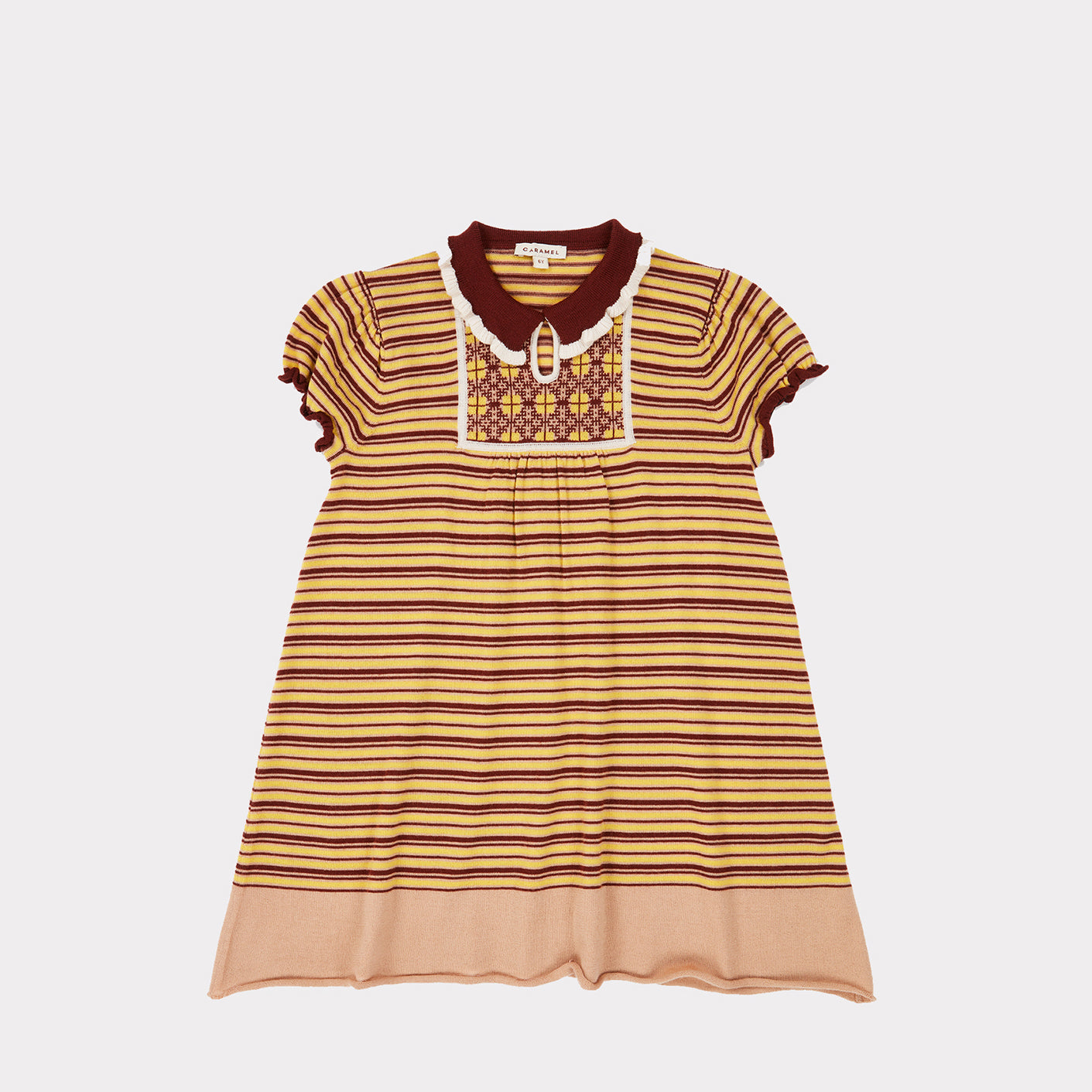 Girls Yellow Stripe Wool Dress
