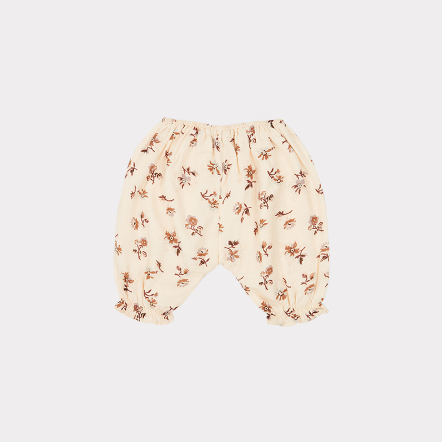 Baby Girls Beige Floral Cotton Set
