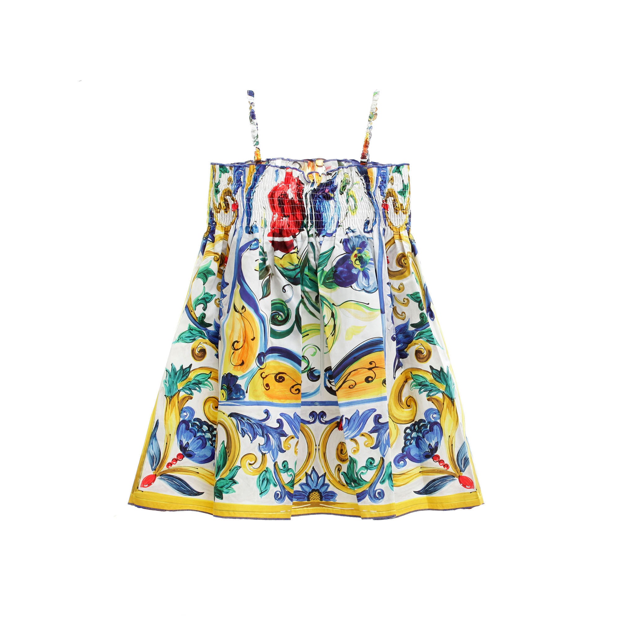 Girls Multicolor Fancy Printed Dress With Shoulder-Straps - CÉMAROSE | Children's Fashion Store - 2
