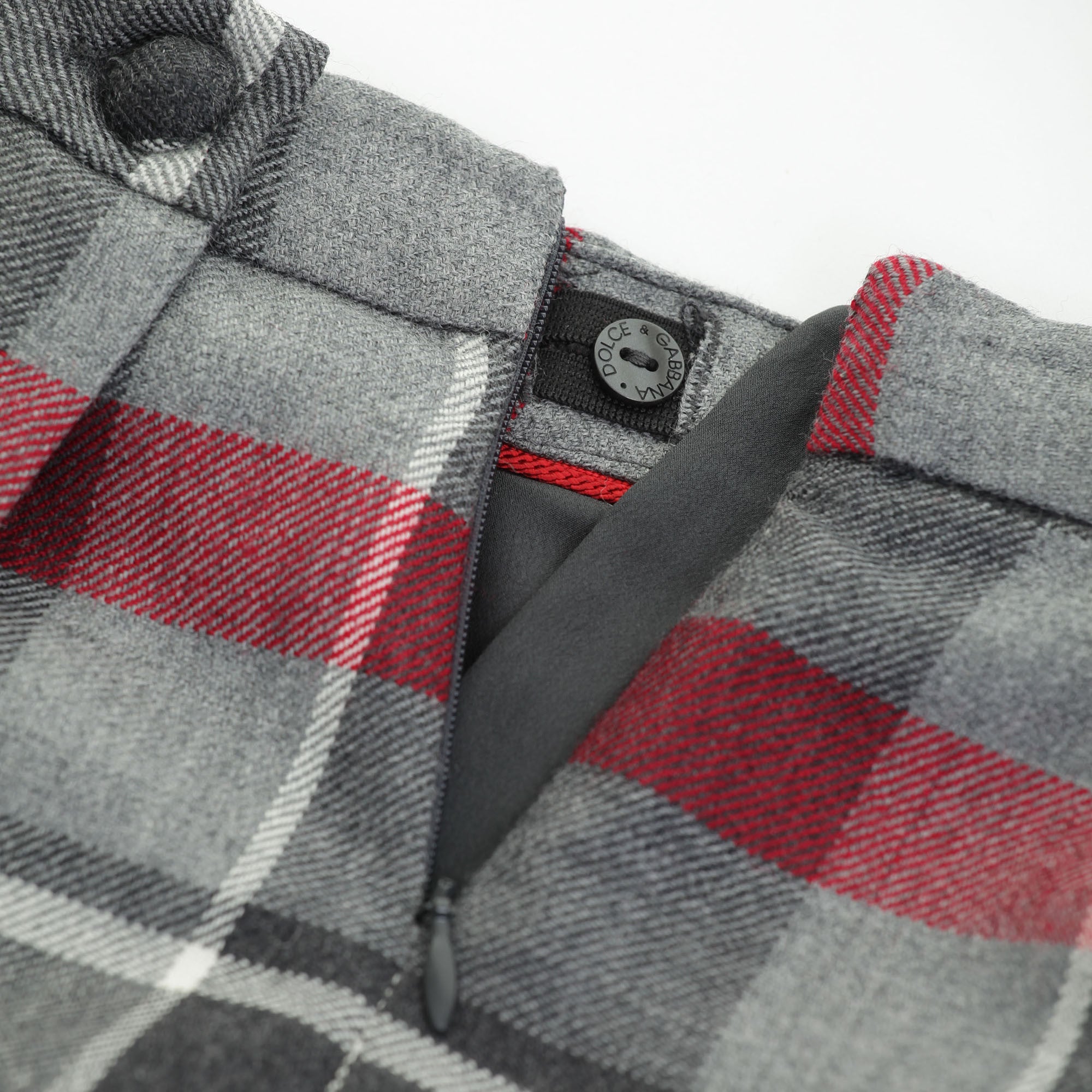 Girls Grey & Red Quadri Check Tartan Skirt - CÉMAROSE | Children's Fashion Store - 3
