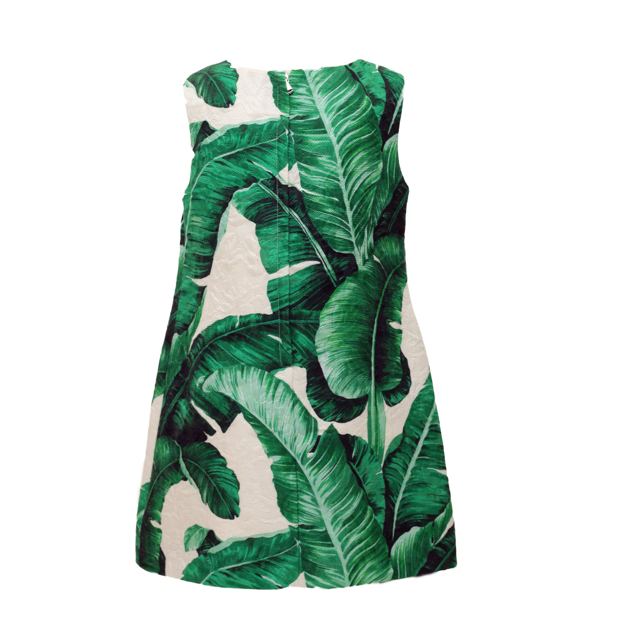 Girls Green Leaf Printed Trims Sleeveless Dress - CÉMAROSE | Children's Fashion Store - 2
