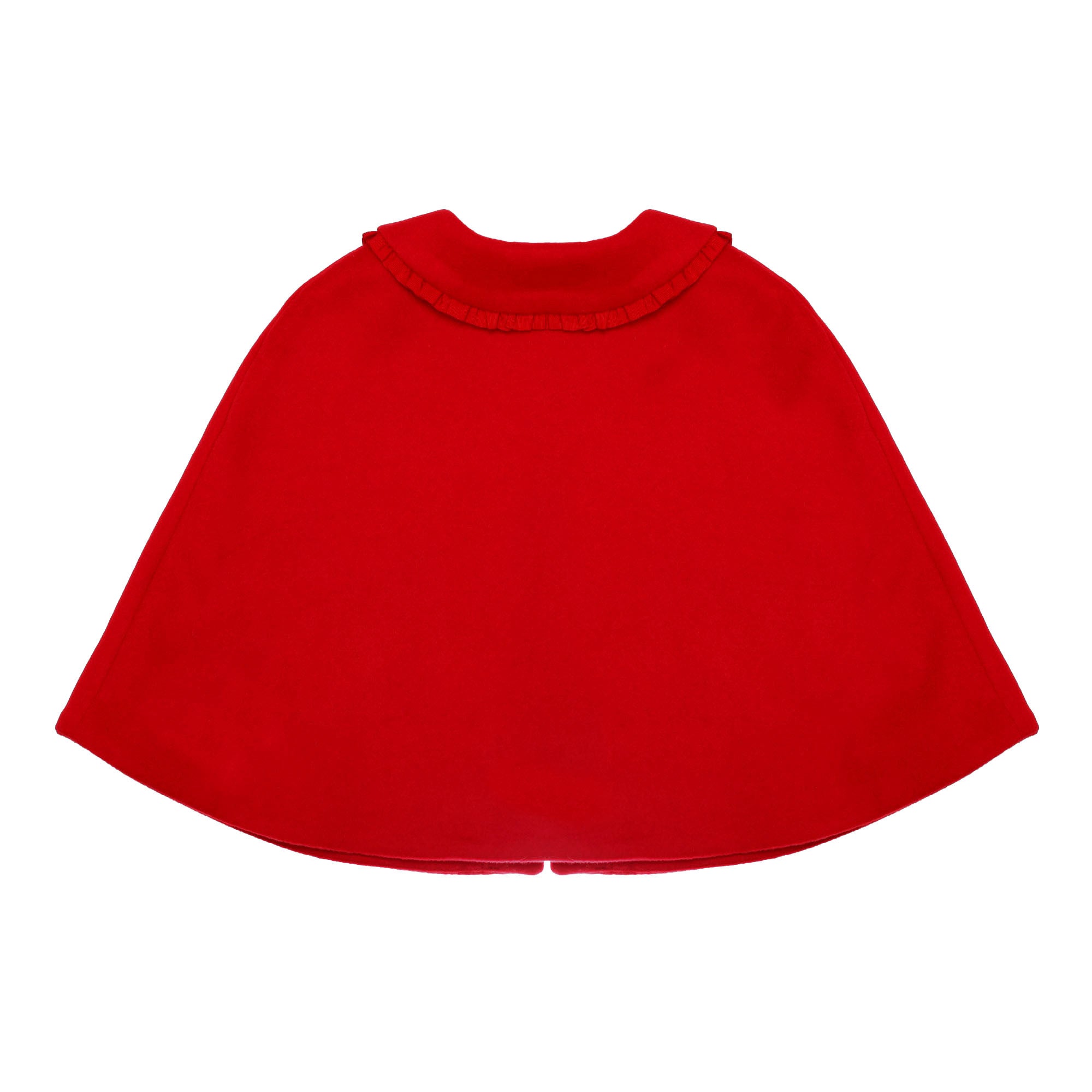 Baby Girls Red Wool Cape With Embroidered  Coccinella Trims - CÉMAROSE | Children's Fashion Store - 2