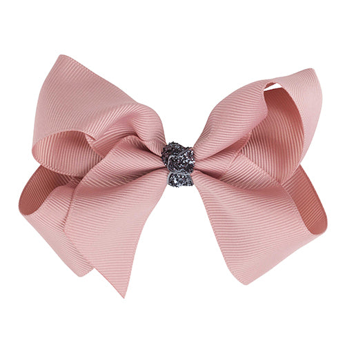 Girls Pink Bow Hair Clip - 10cm