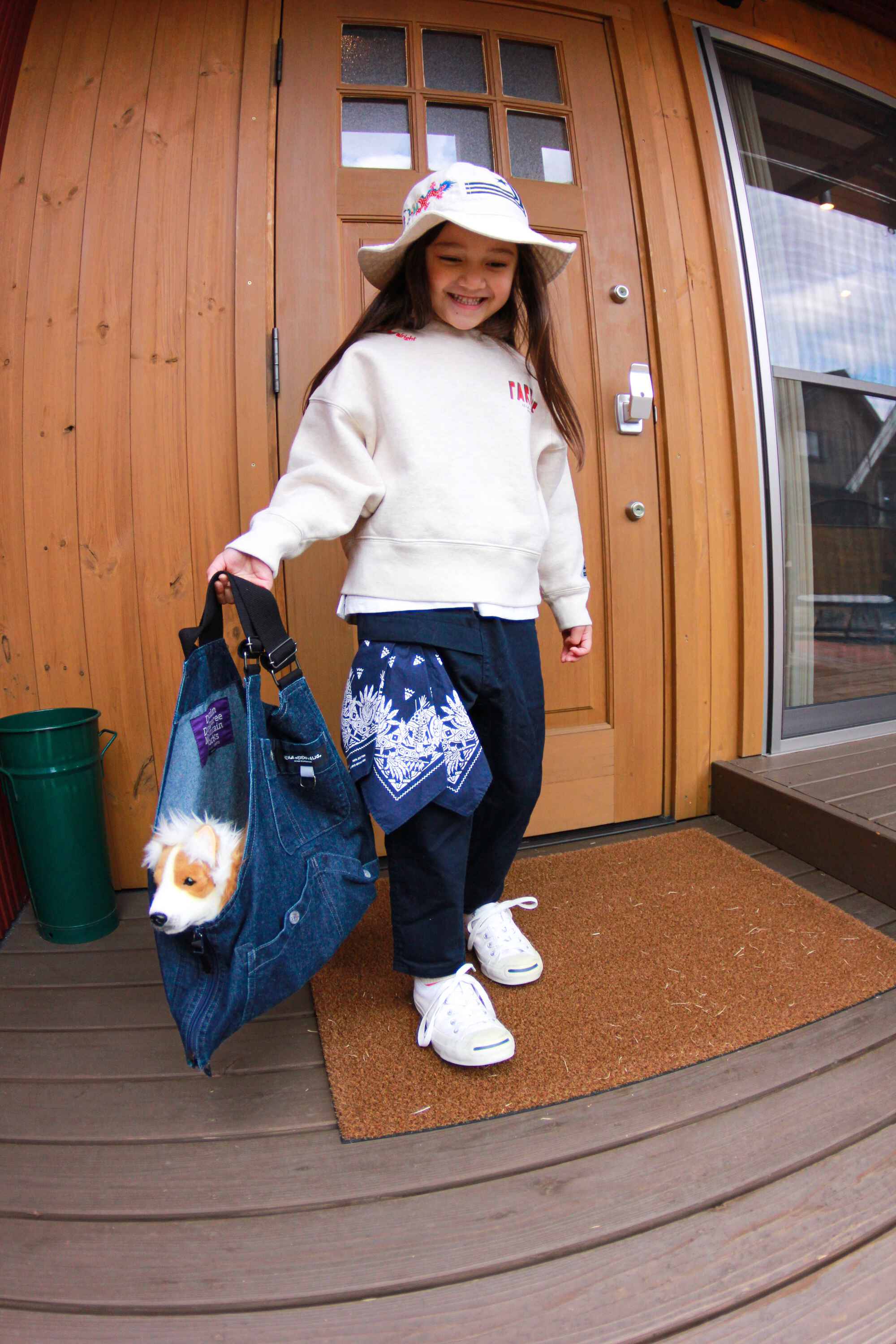 Girls Navy Cotton Trousers