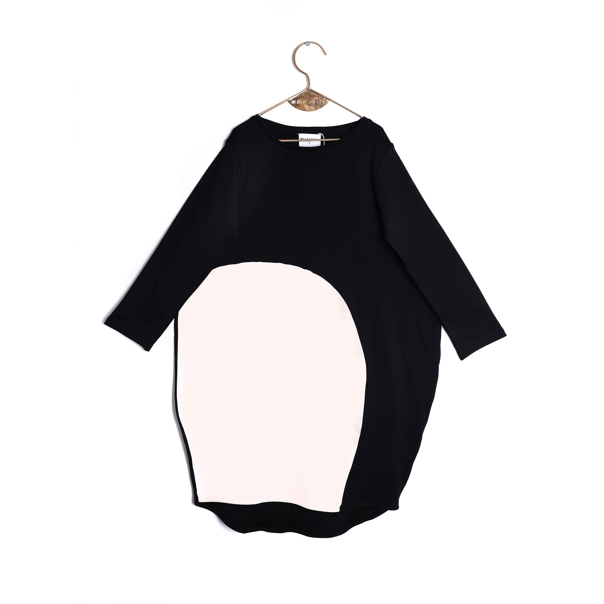 Girls Black & White Cotton Dress