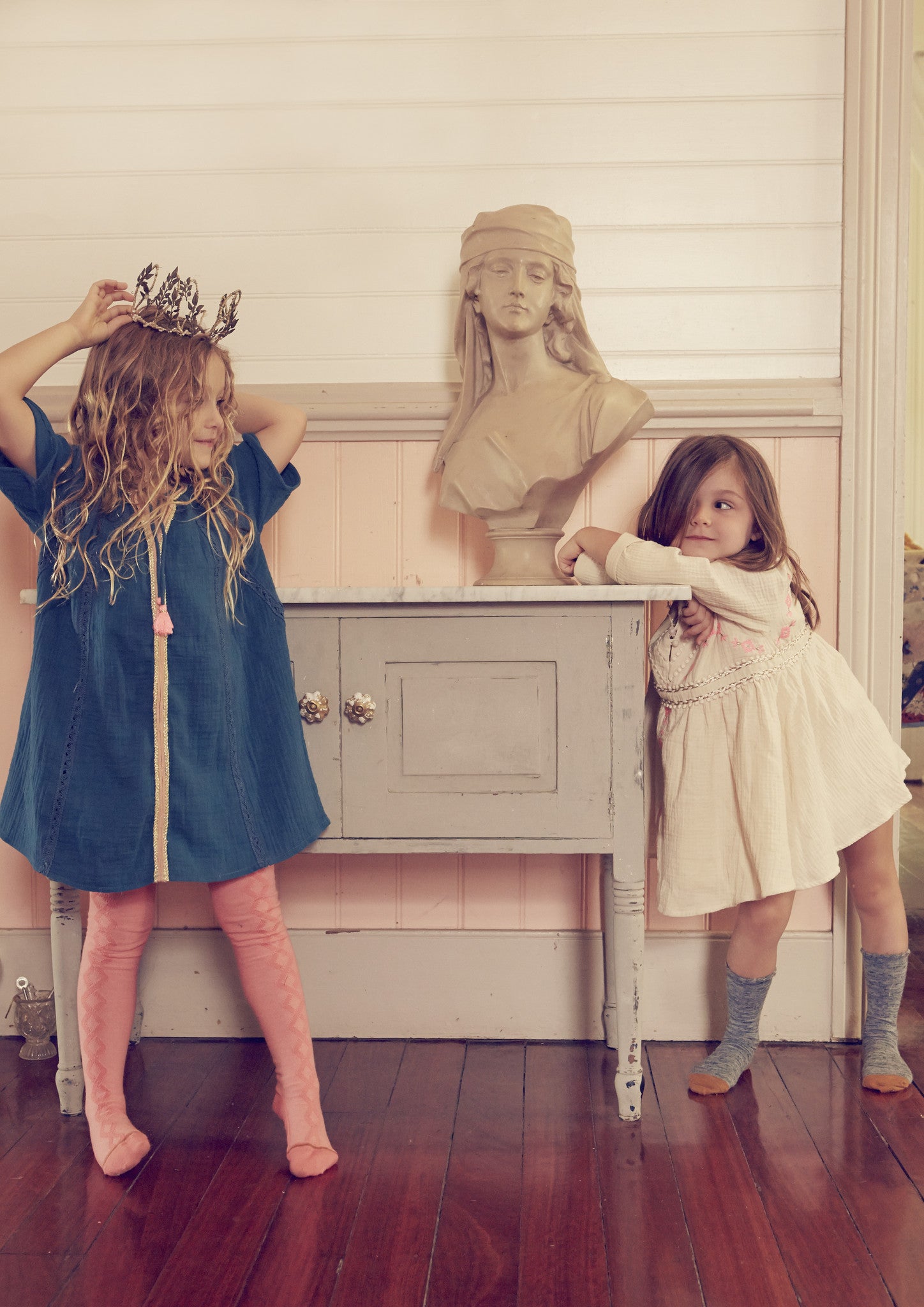 Girls Beige Embroidered Trims Cotton 'Kaja' Dress - CÉMAROSE | Children's Fashion Store - 3