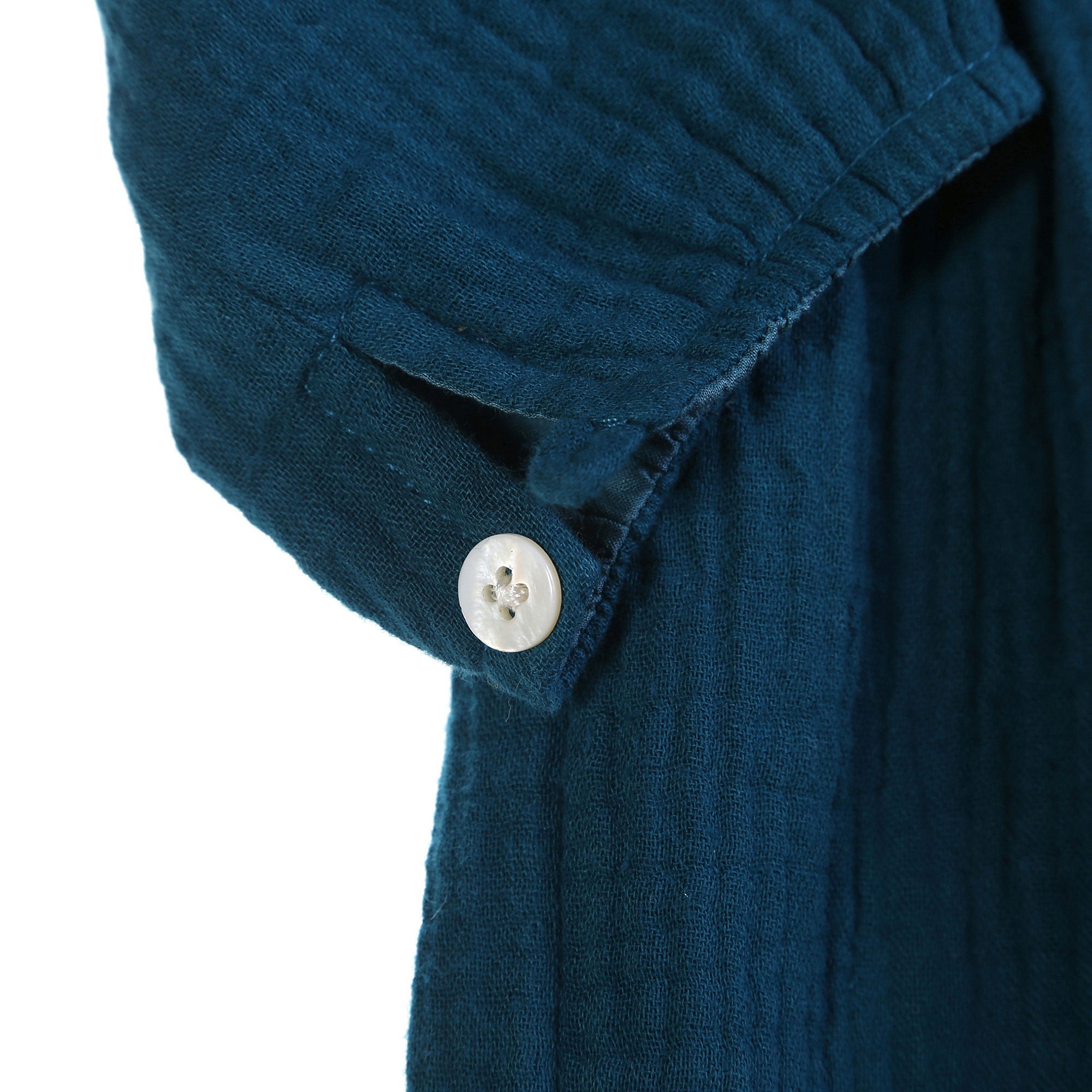 Girls Indigo Embroidered Trims Cotton 'Mayadin' Dress - CÉMAROSE | Children's Fashion Store - 7
