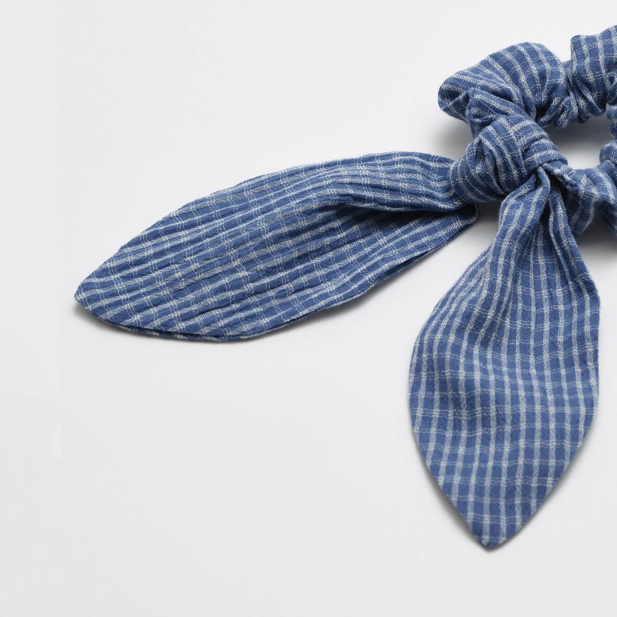 Girls Blue Check Hair Ring