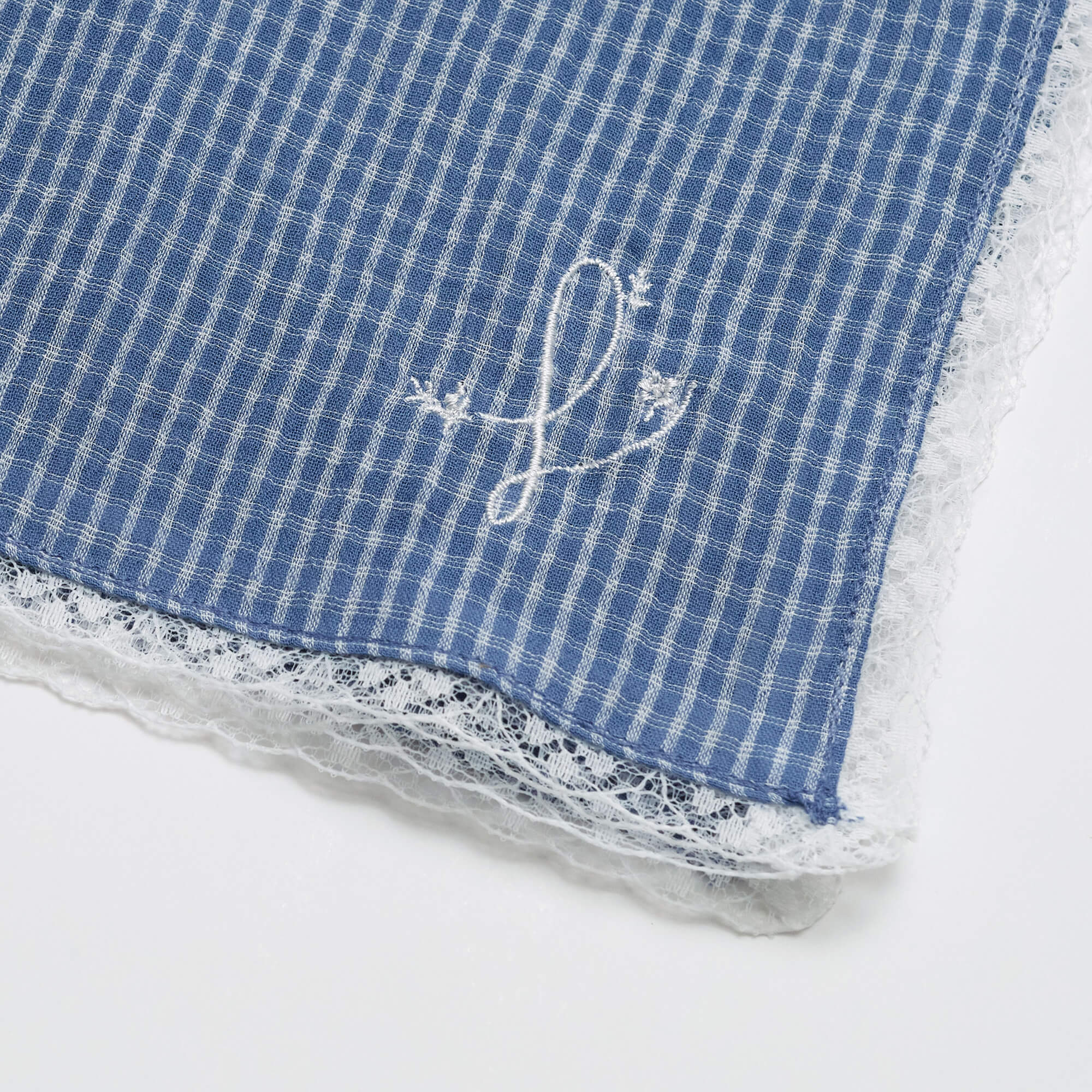 Girls Blue Check Scarf