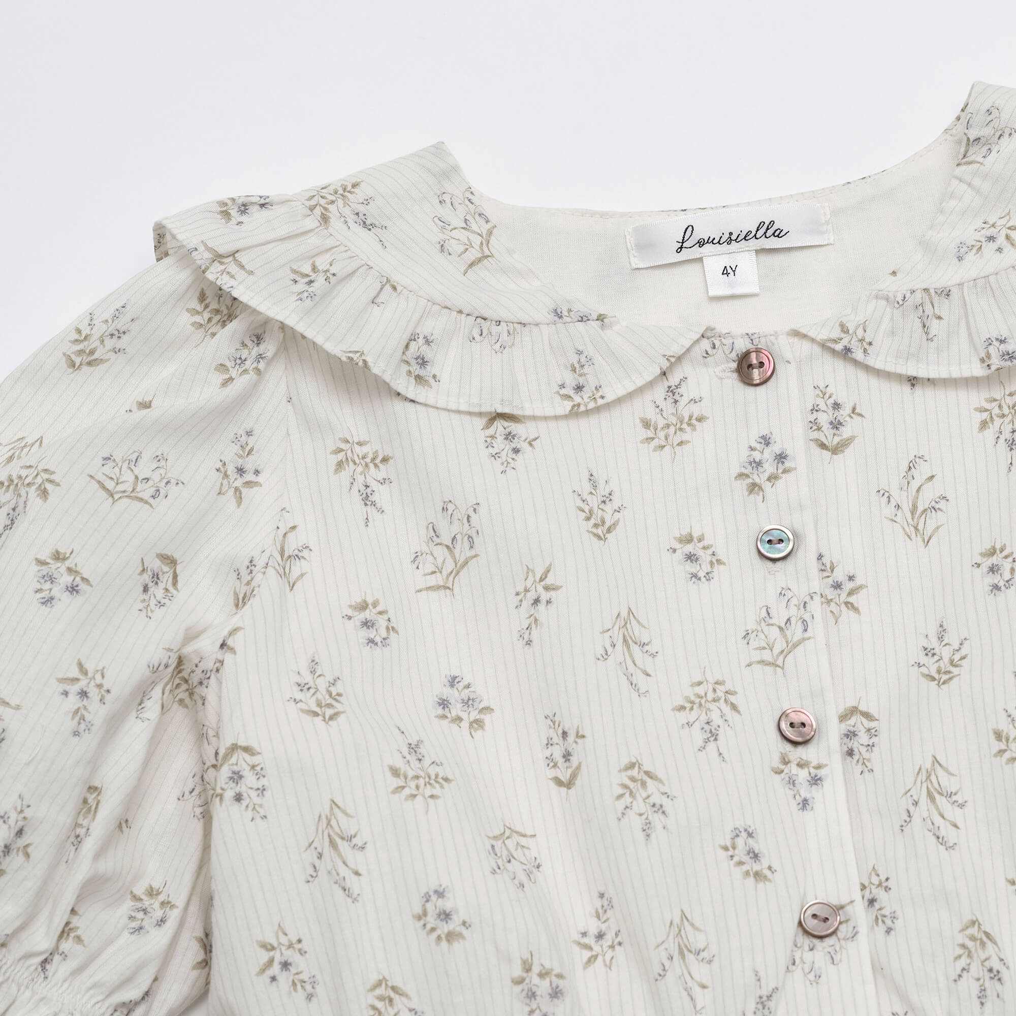 Girls Blue Floral Cotton Dress