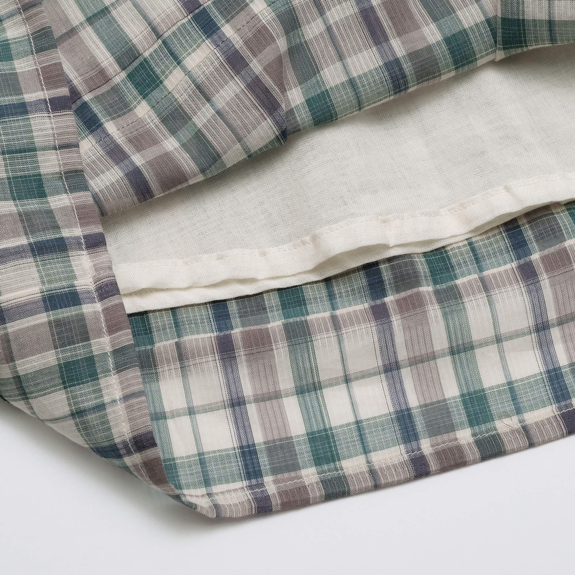 Girls Green Check Cotton Dress