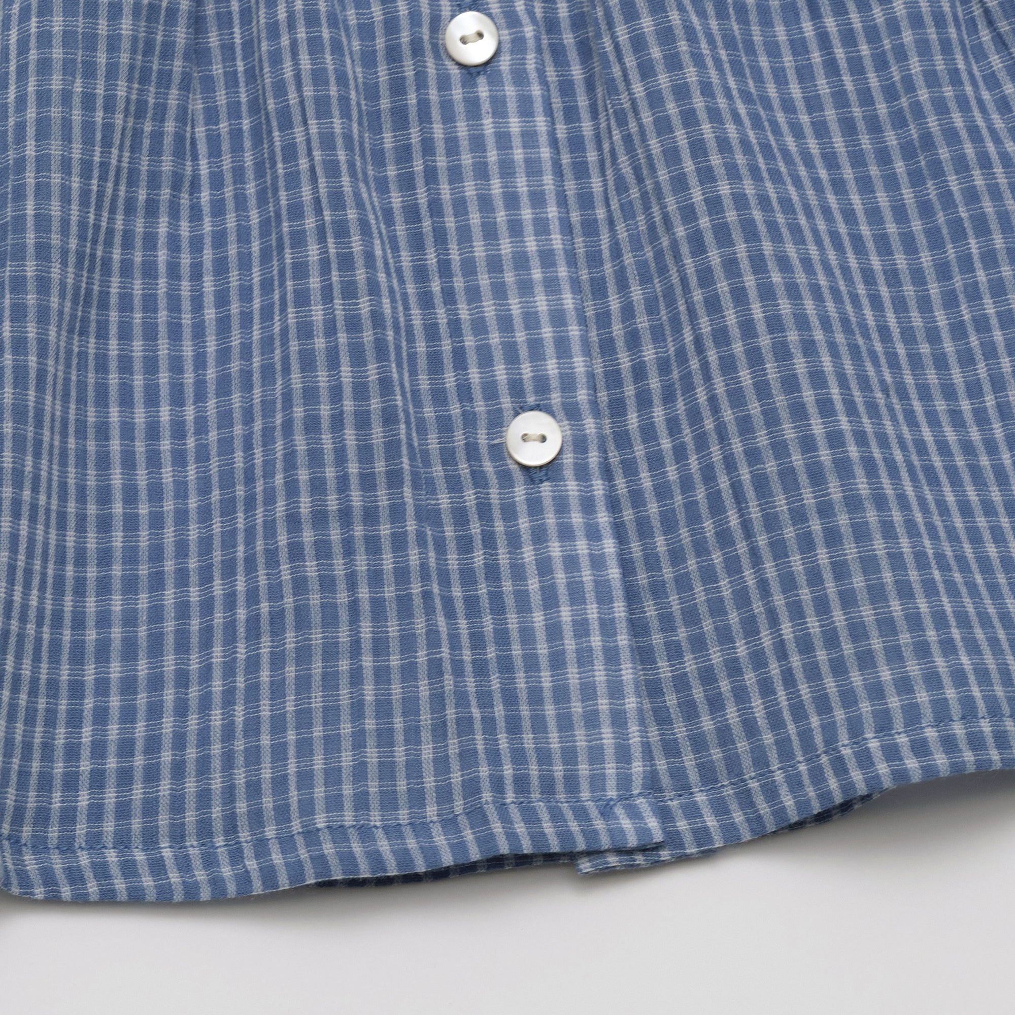 Baby Girls Blue Check Cotton Top