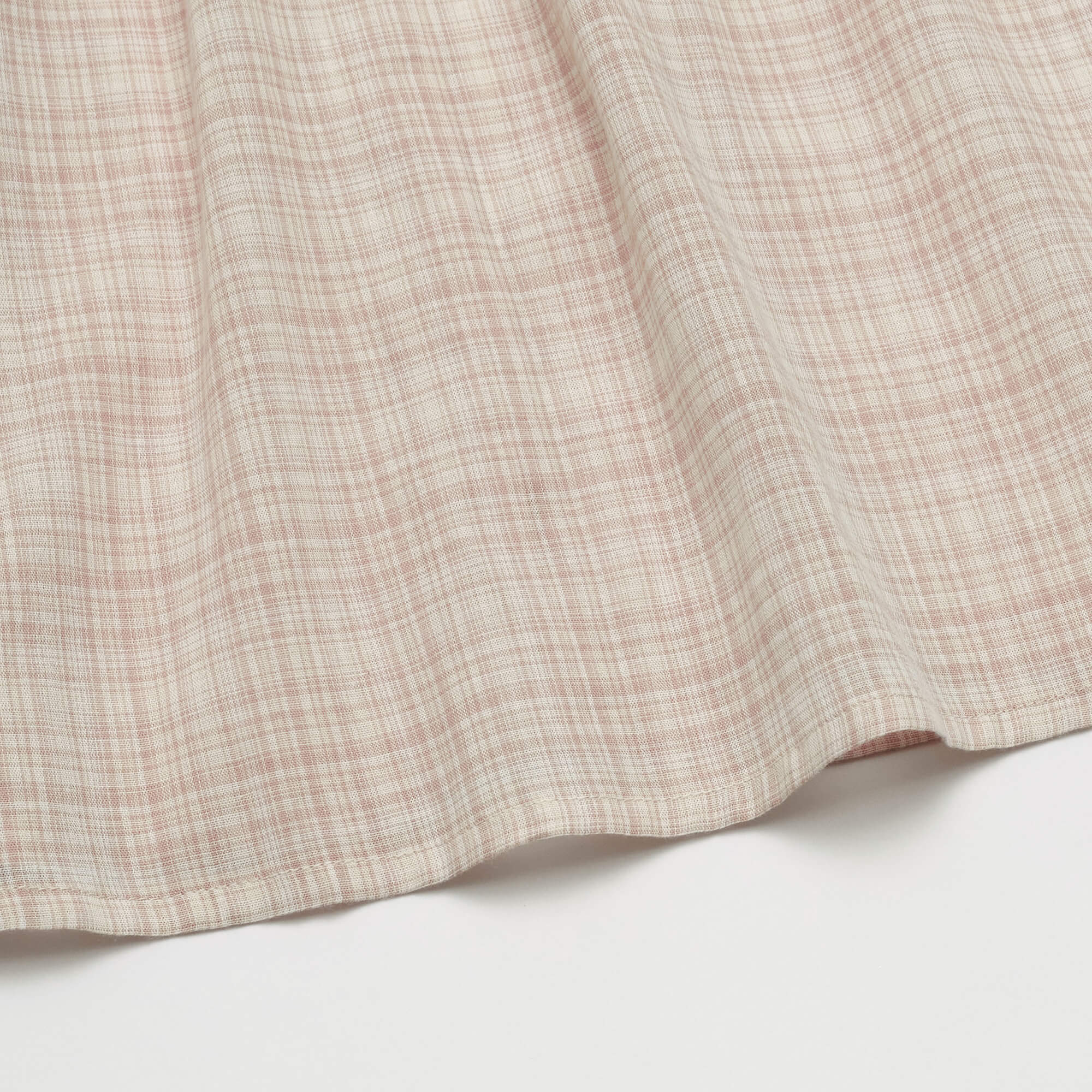 Girls Beige Pink Check Cotton Dress