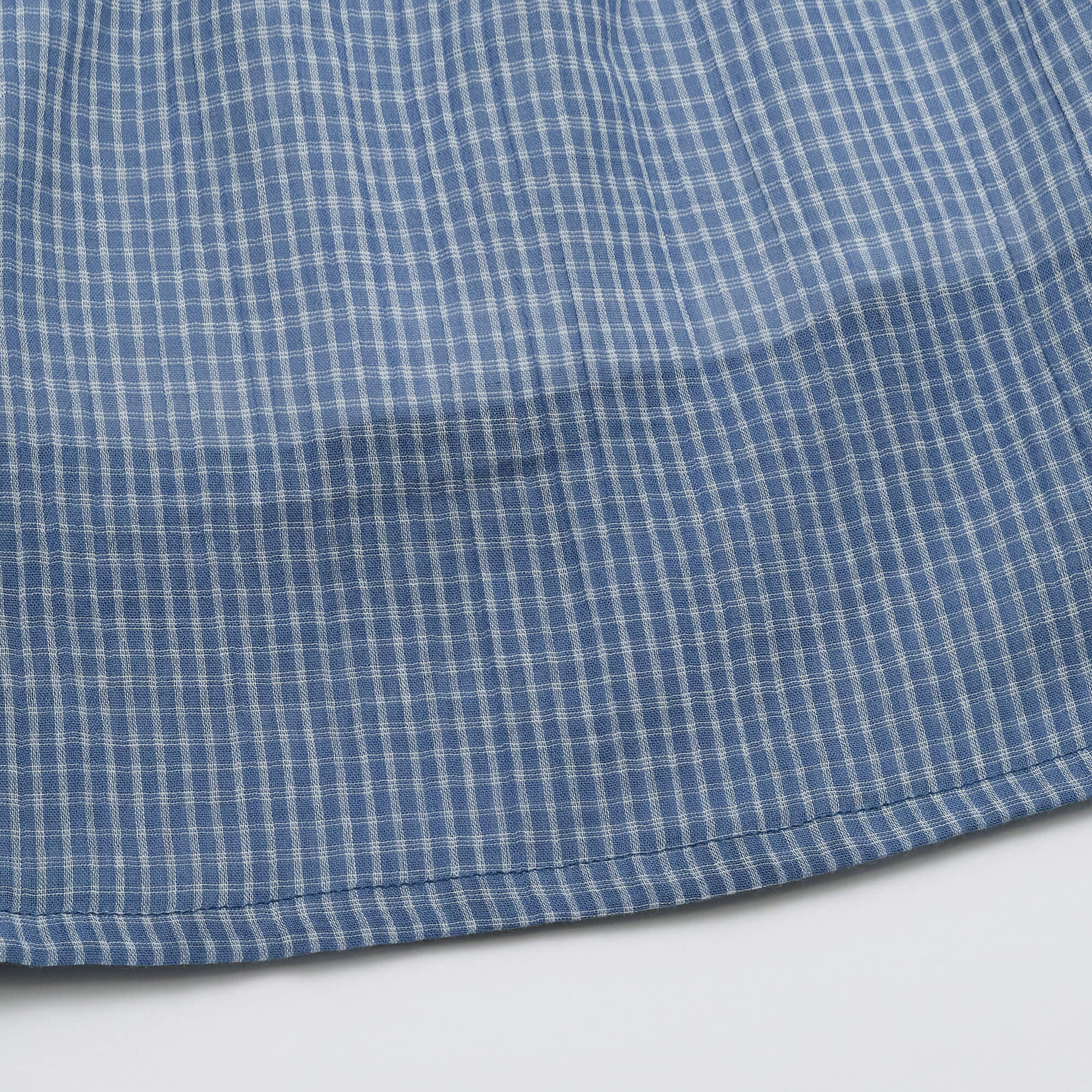 Girls Blue Check Cotton Dress