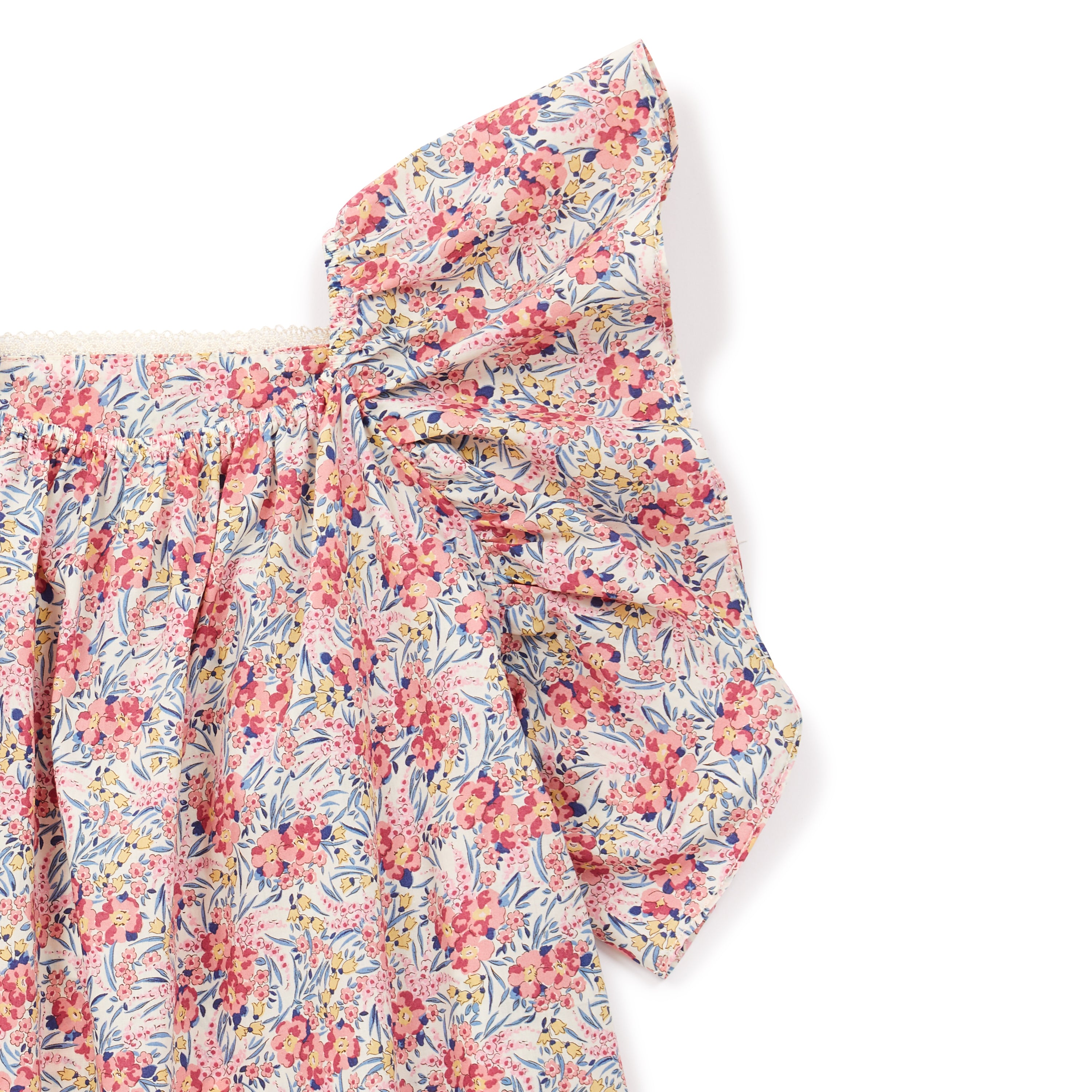 Girls Pink Flowers Cotton Top