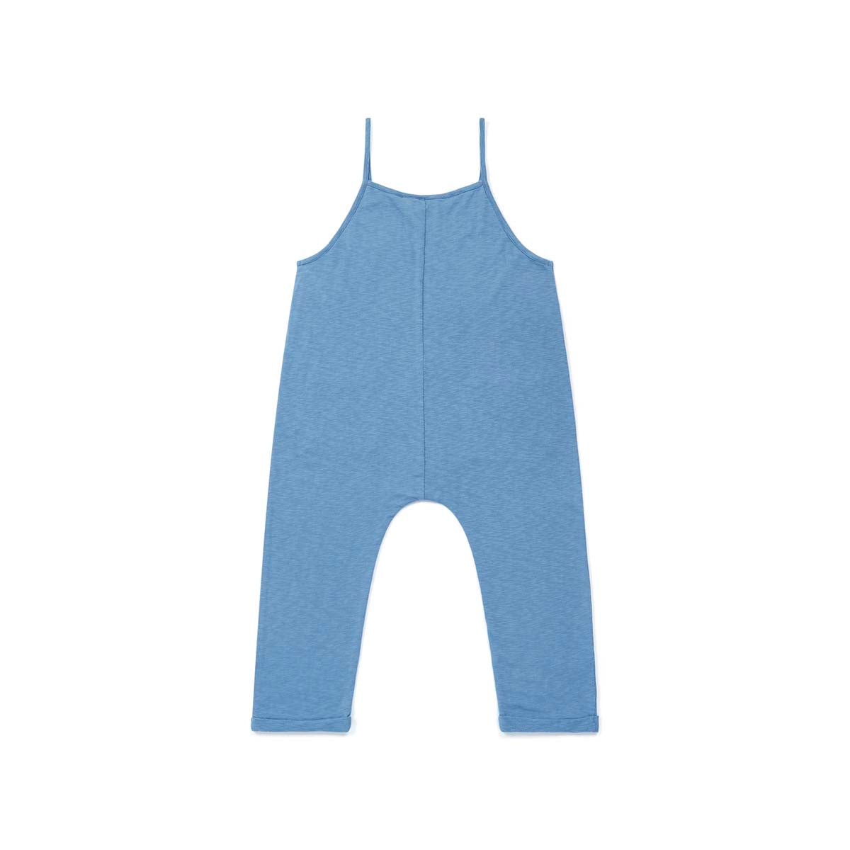 Girls Blue Cotton Jumpsuit