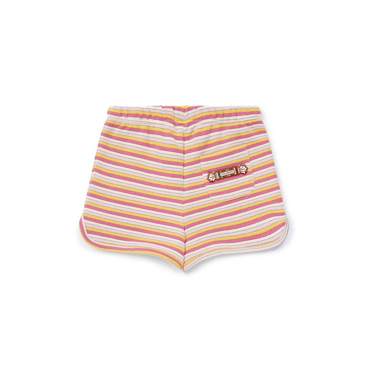 Girls Red & Yellow Cotton Shorts