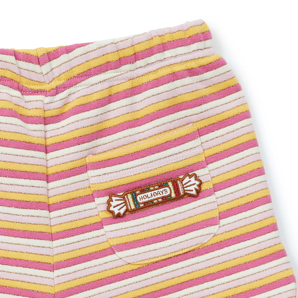 Girls Red & Yellow Cotton Shorts