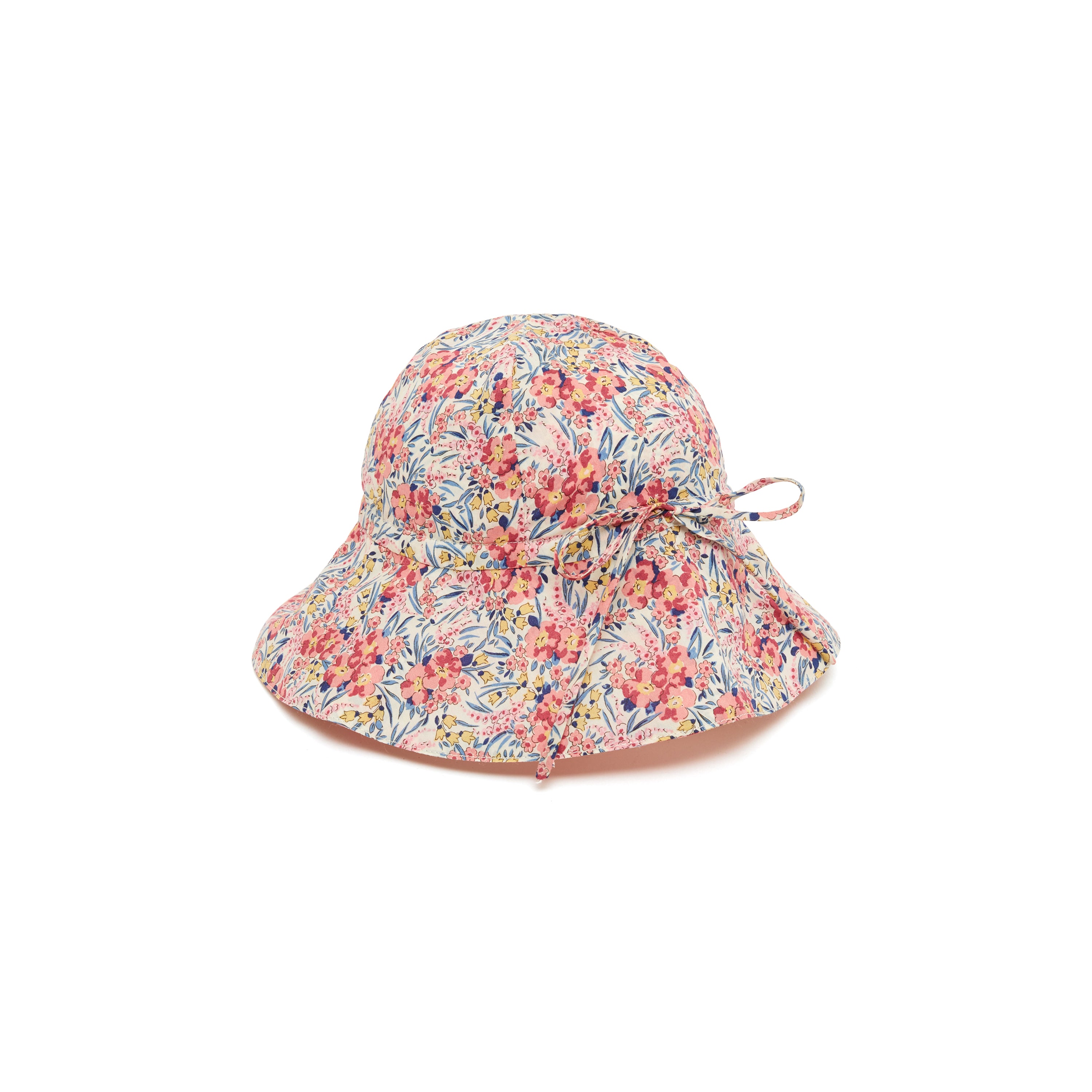 Baby Girls Pink Flowers Cotton Hat