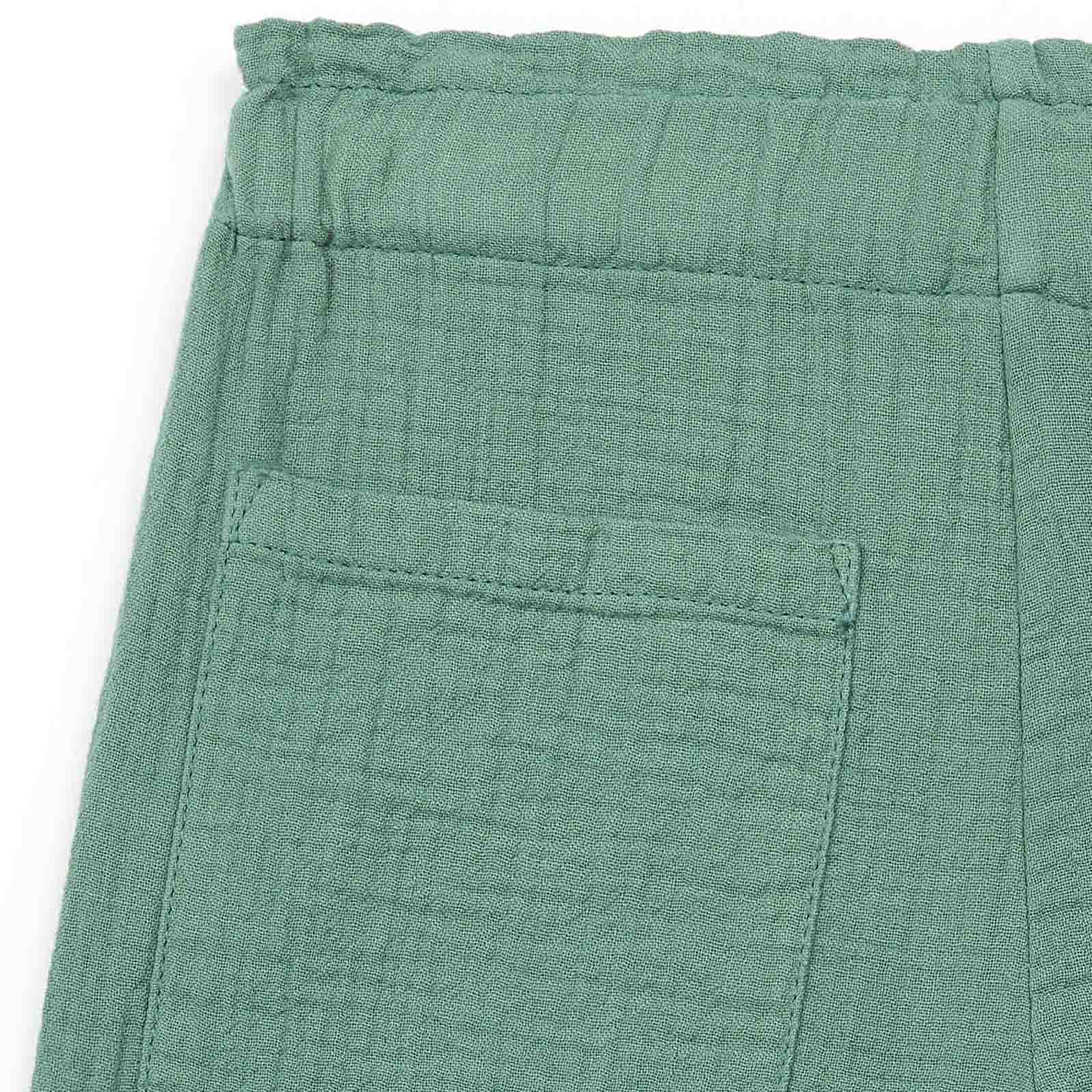 Girls Green Cotton Trousers